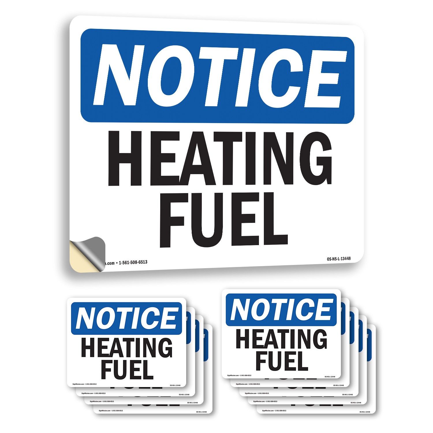 Heating Fuel OSHA Notice Sign Metal, Plastic, Or Decal – 5 or 10 Pack