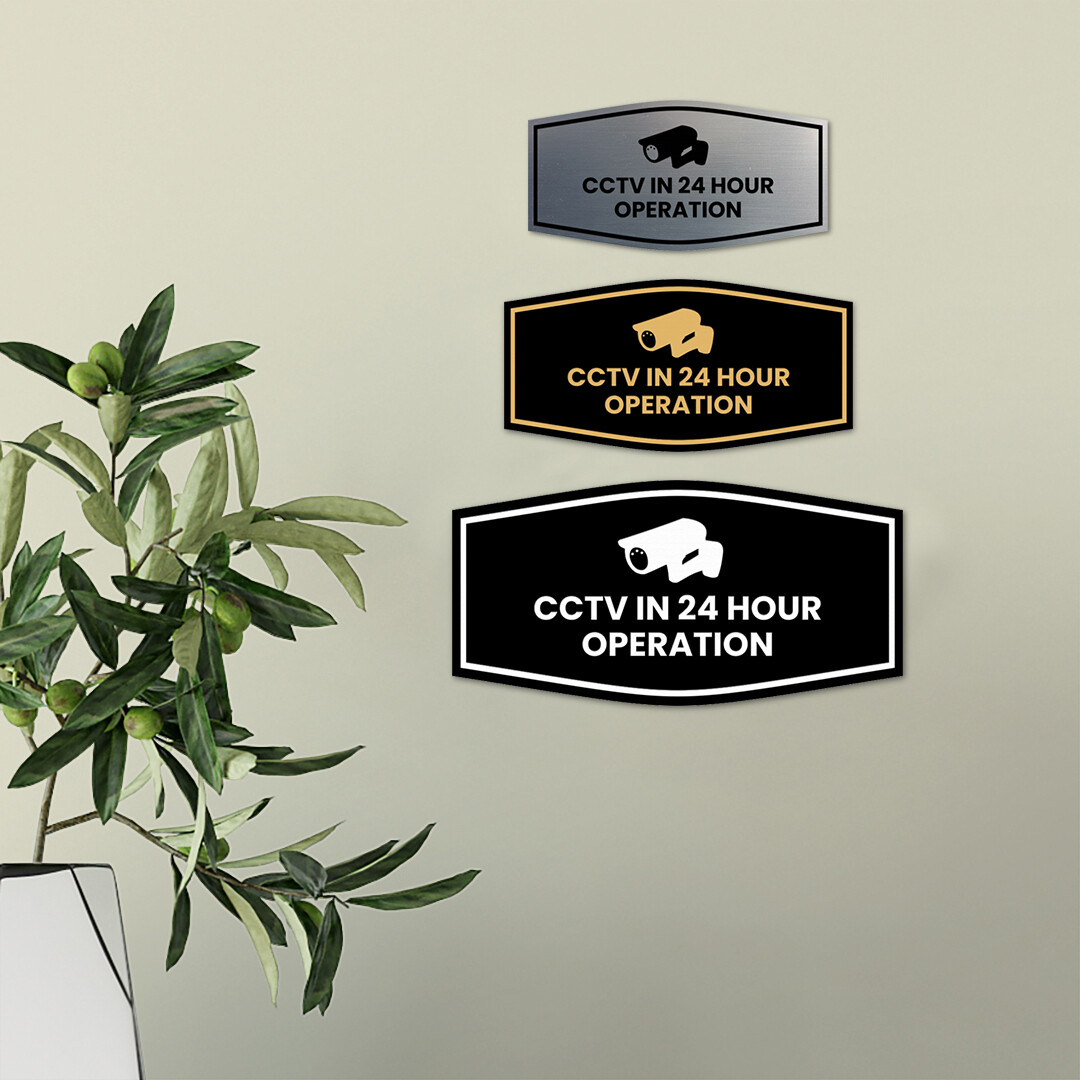 Fancy CCTV in 24 Hour Operation Wall or Door Sign