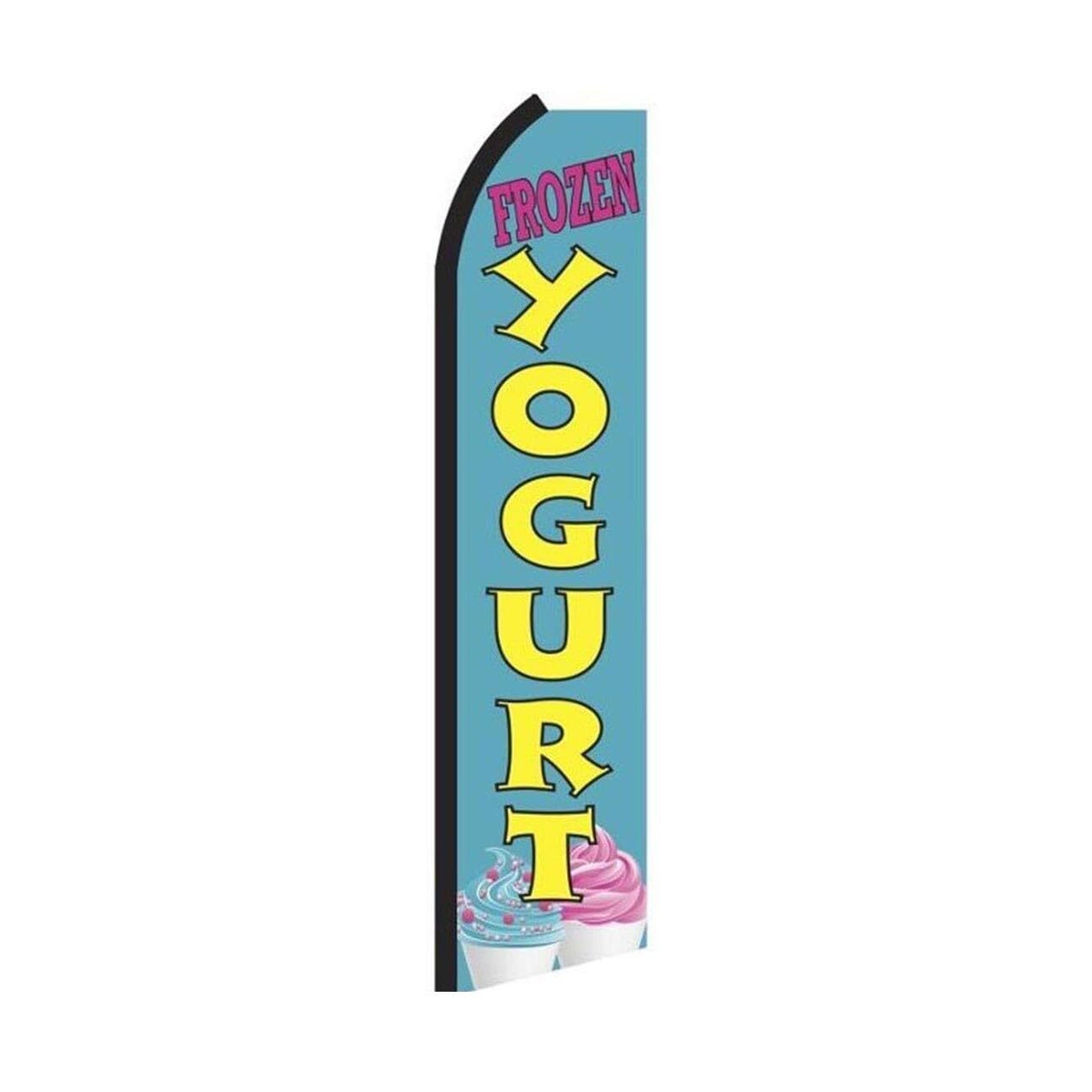 Frozen Yogurt Swooper Flutter Feather Flag | 3ft W x 11.5ft Tall