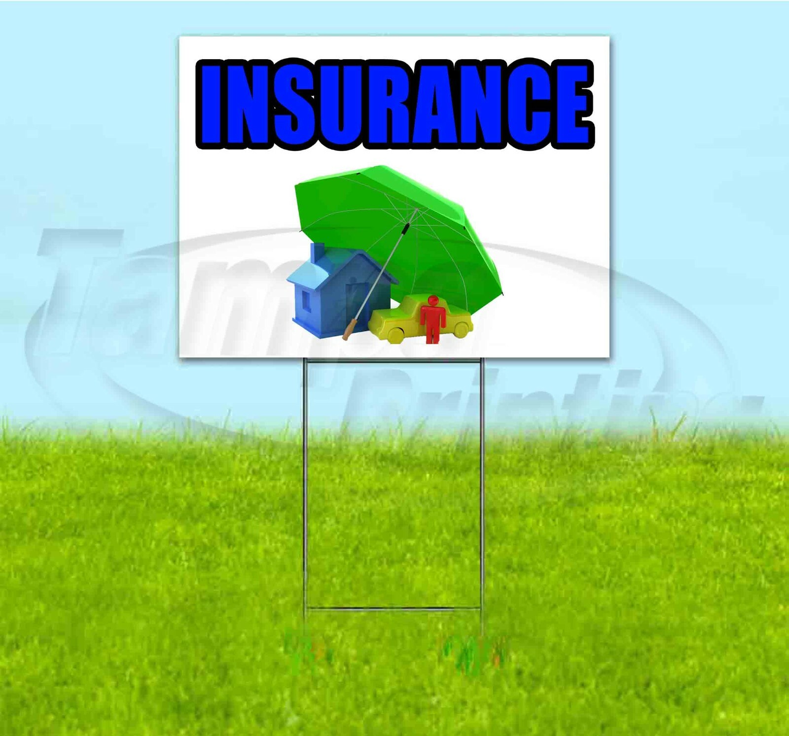 INSURANCE 18×24 Yard Sign WITH STAKE Corrugated Bandit USA BUSINESS DEALS