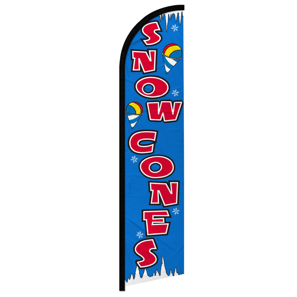 Snow Cones Full Curve Windless Swooper Flag Concessions Food