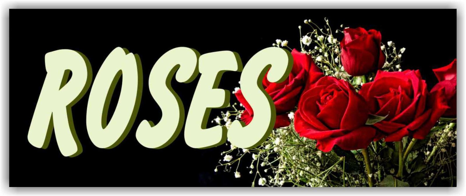 ROSES Advertising Banner Vinyl Sign flowers fresh tulips bouquets shop for sale