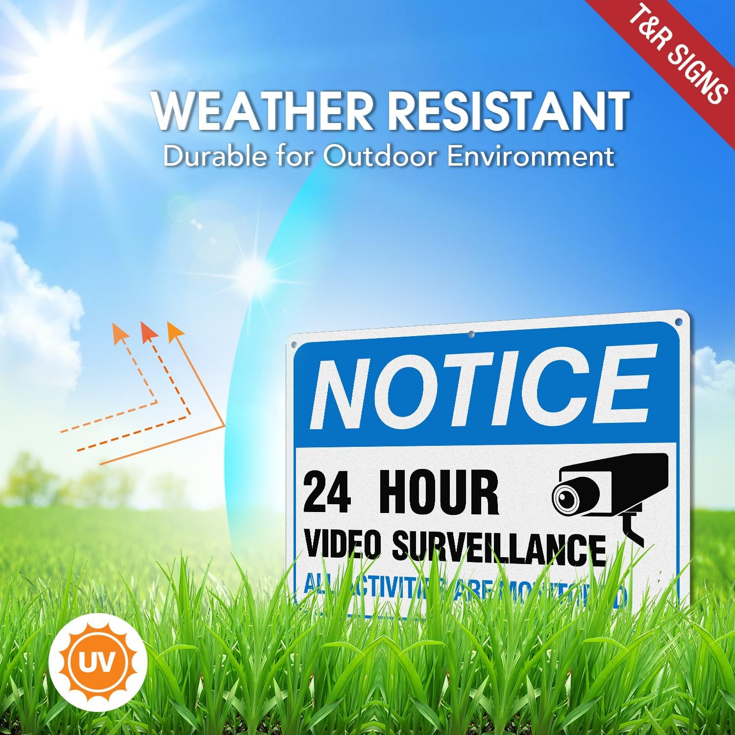 Video Surveillance Sign 10×14 Reflective Aluminum Outdoor Warning Sign