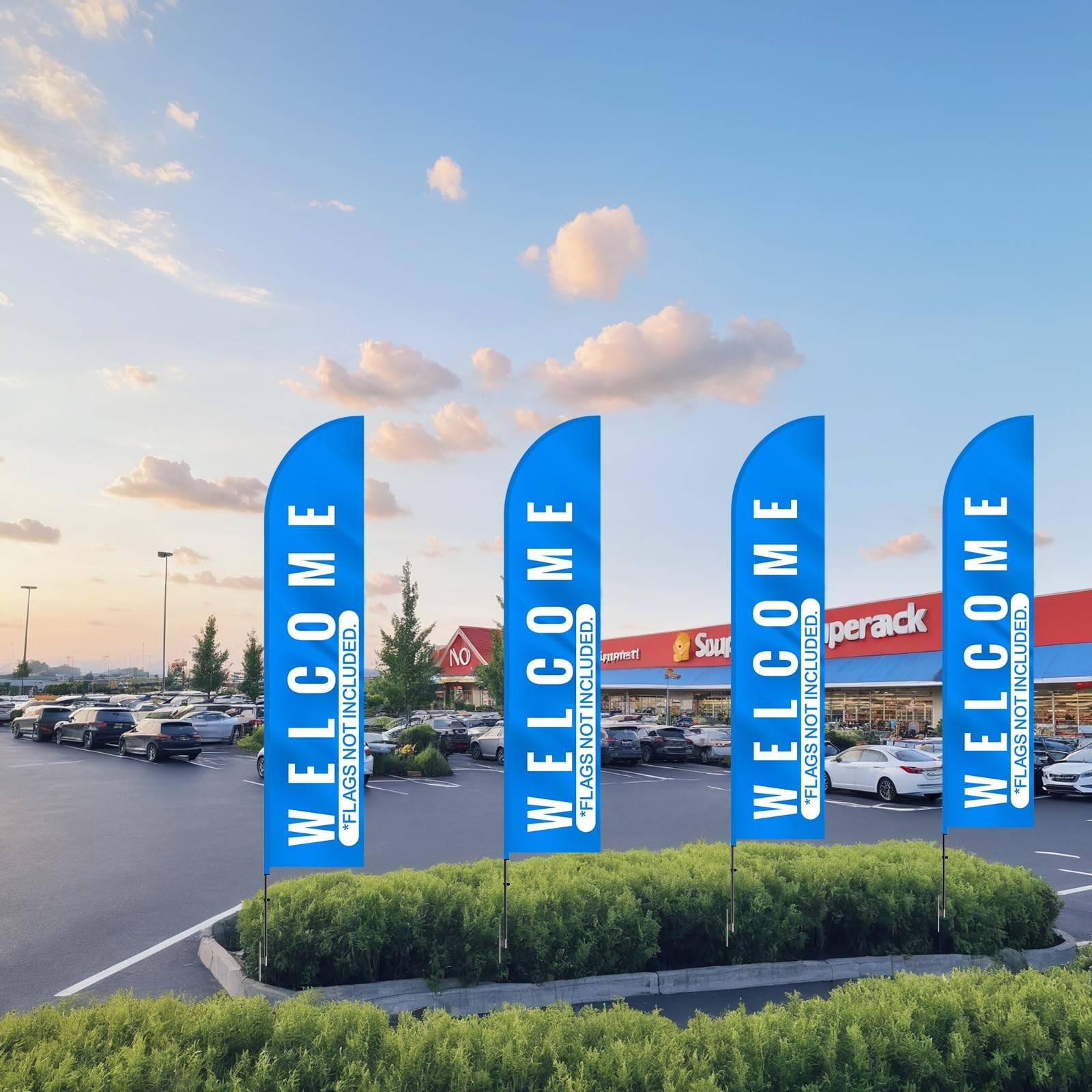 Feather Flag Pole Kit 16.3ft – 2 Pack Swooper Sign Poles for Outdoor Advertising