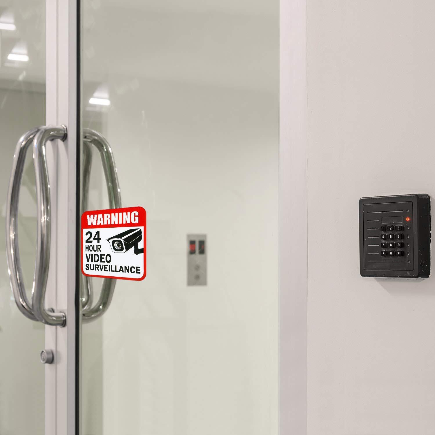 10 Pack 2.5×3.5 Inch Video Surveillance Warning Sticker Sign for Indoor Outdoor