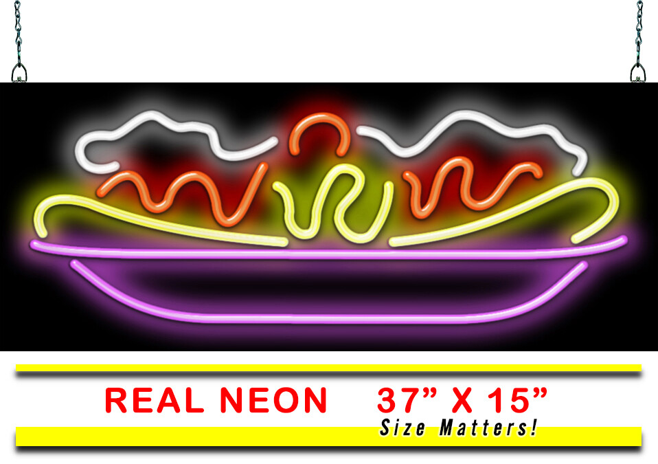 Banana Split With Cherry Neon Sign Jantec 37″ x 15″ Desserts Strawberry