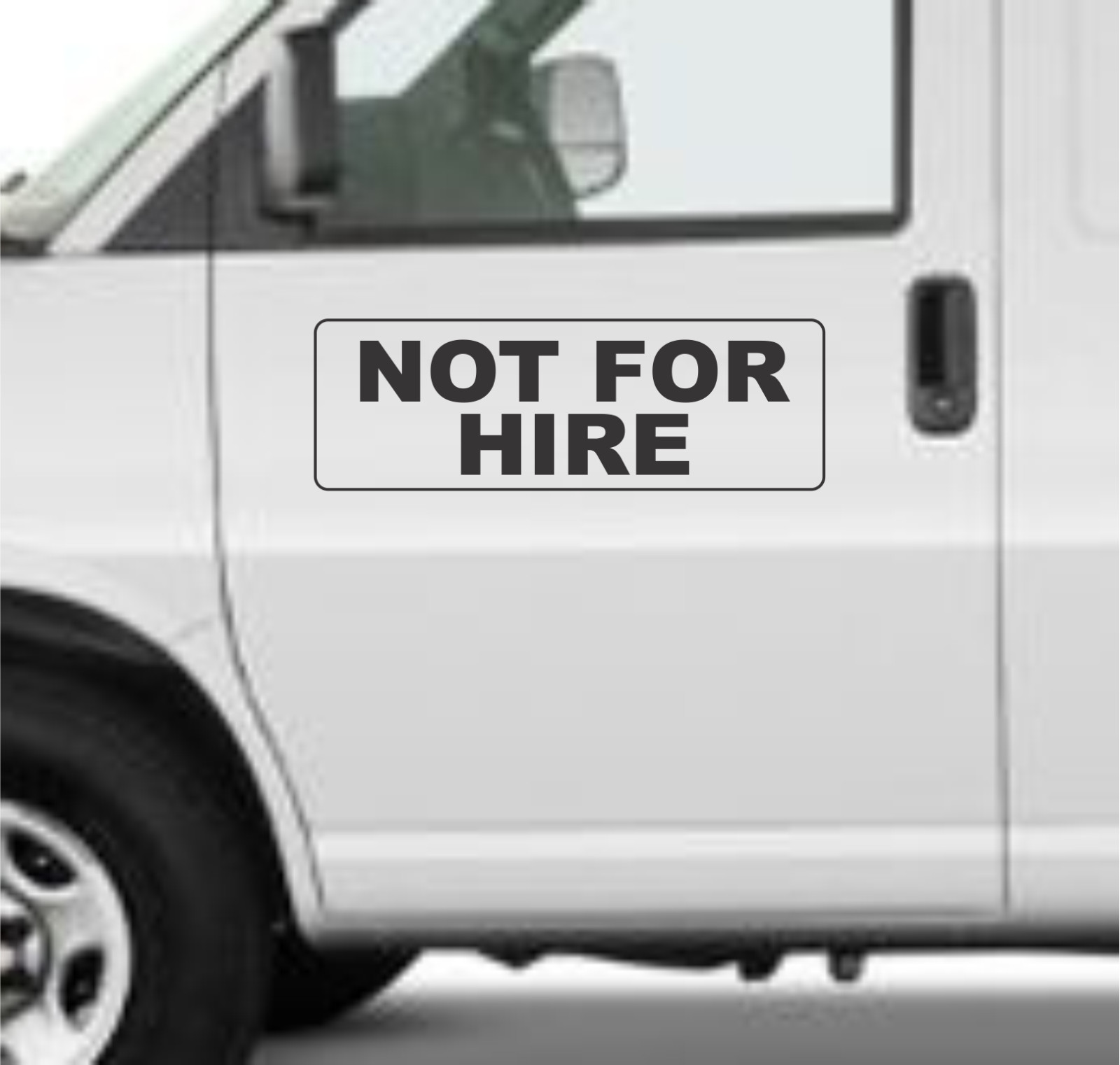 NOT FOR HIRE 6″x18″ Black Magnetic Vehicle Signs to fit Van Car Truck or SUV