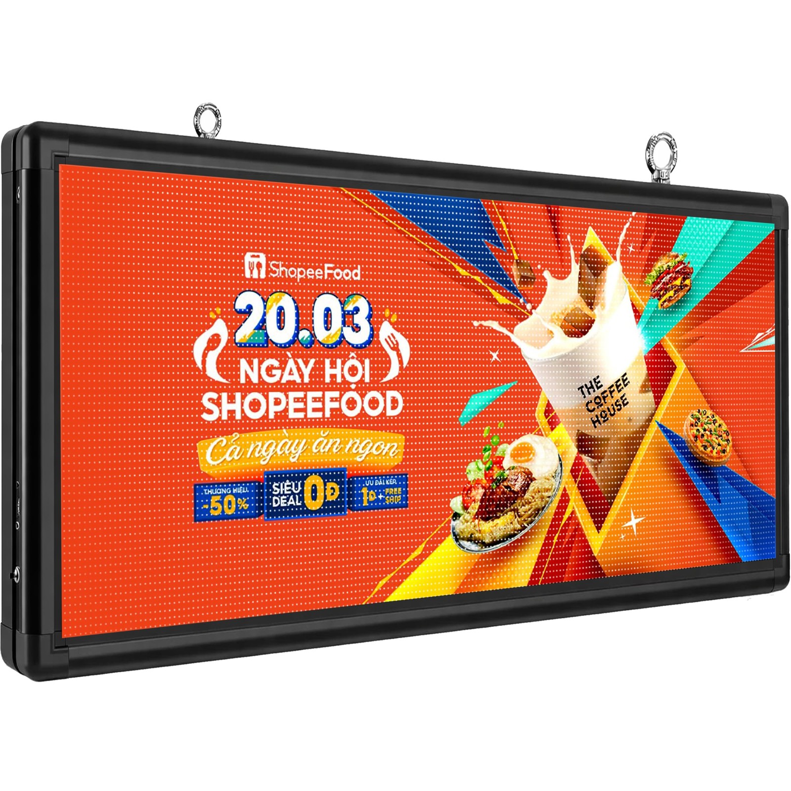 P6 Outdoor Full-Color LED Scrolling Sign 40″ × 18″Programmable Digital Display