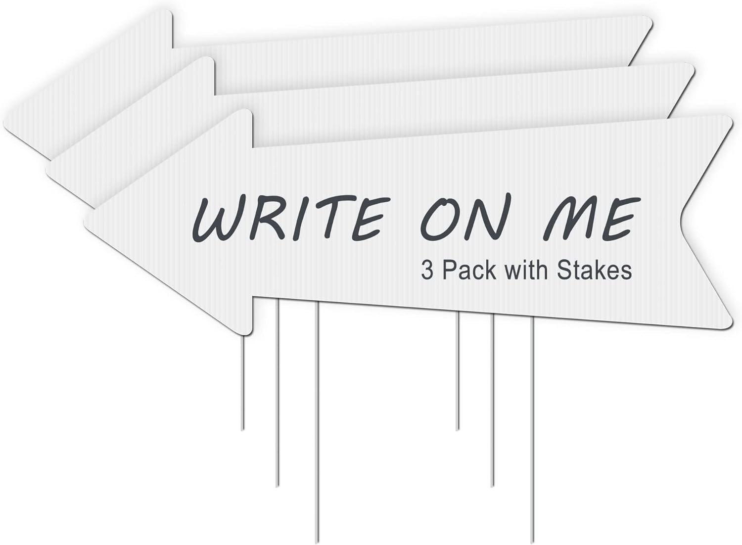 Elegant 3-Pack Blank Arrow Signs for Directional Guidance at Weddings & Parties