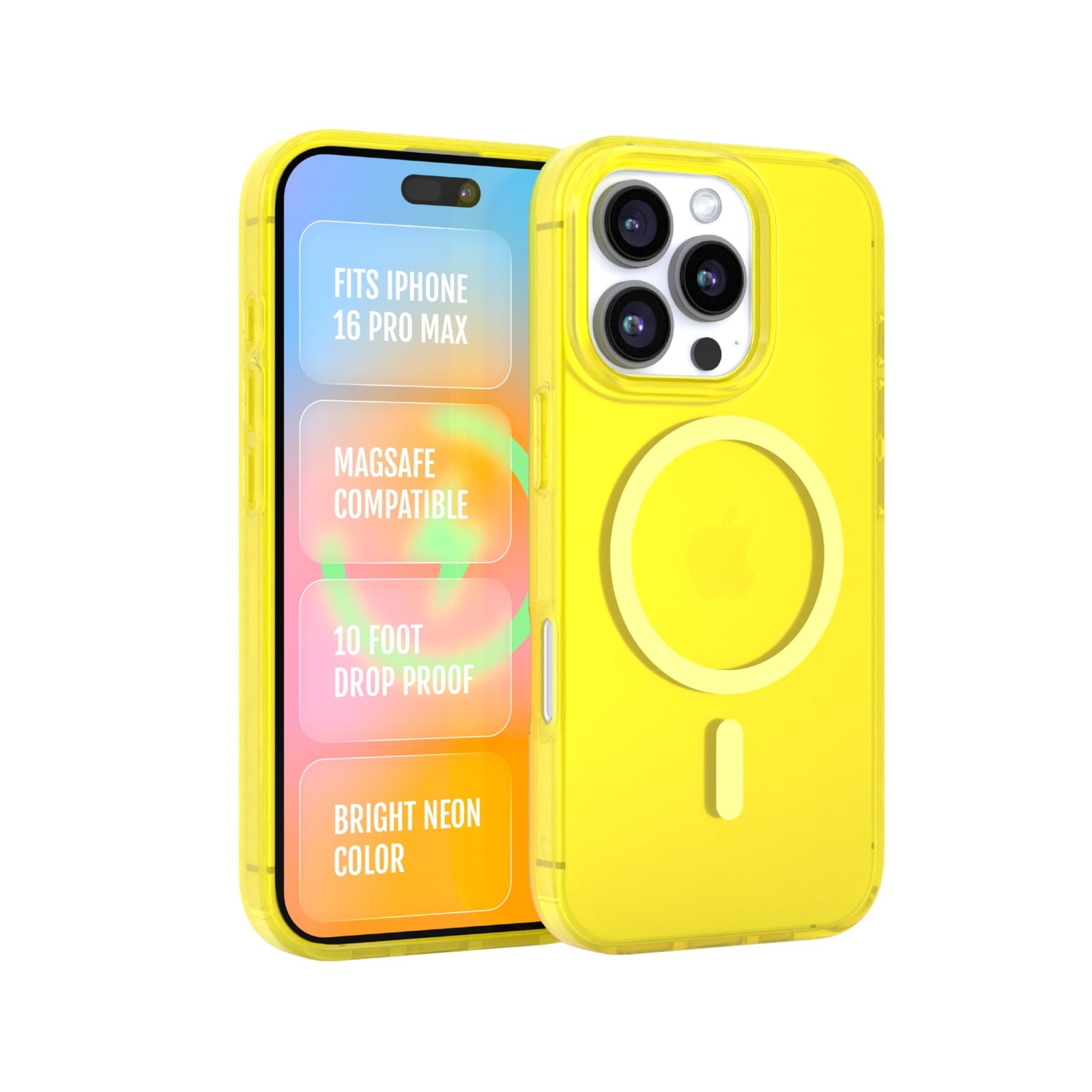 FELONY CASE for iPhone 16 Pro Max MagSafe Case, Shockproof, Neon Yellow | Wir…