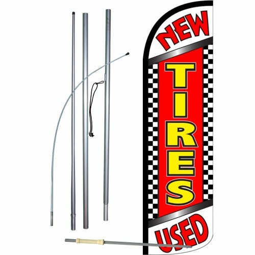 NEW USED TIRES Flutter Feather Flag Sign Banner 3′ SWOOPER
