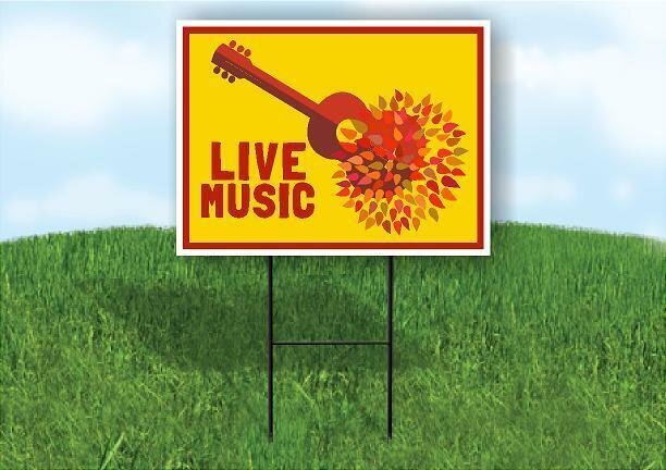 LIVE MUSIC FALL Yard Sign Road with Stand LAWN SIGN