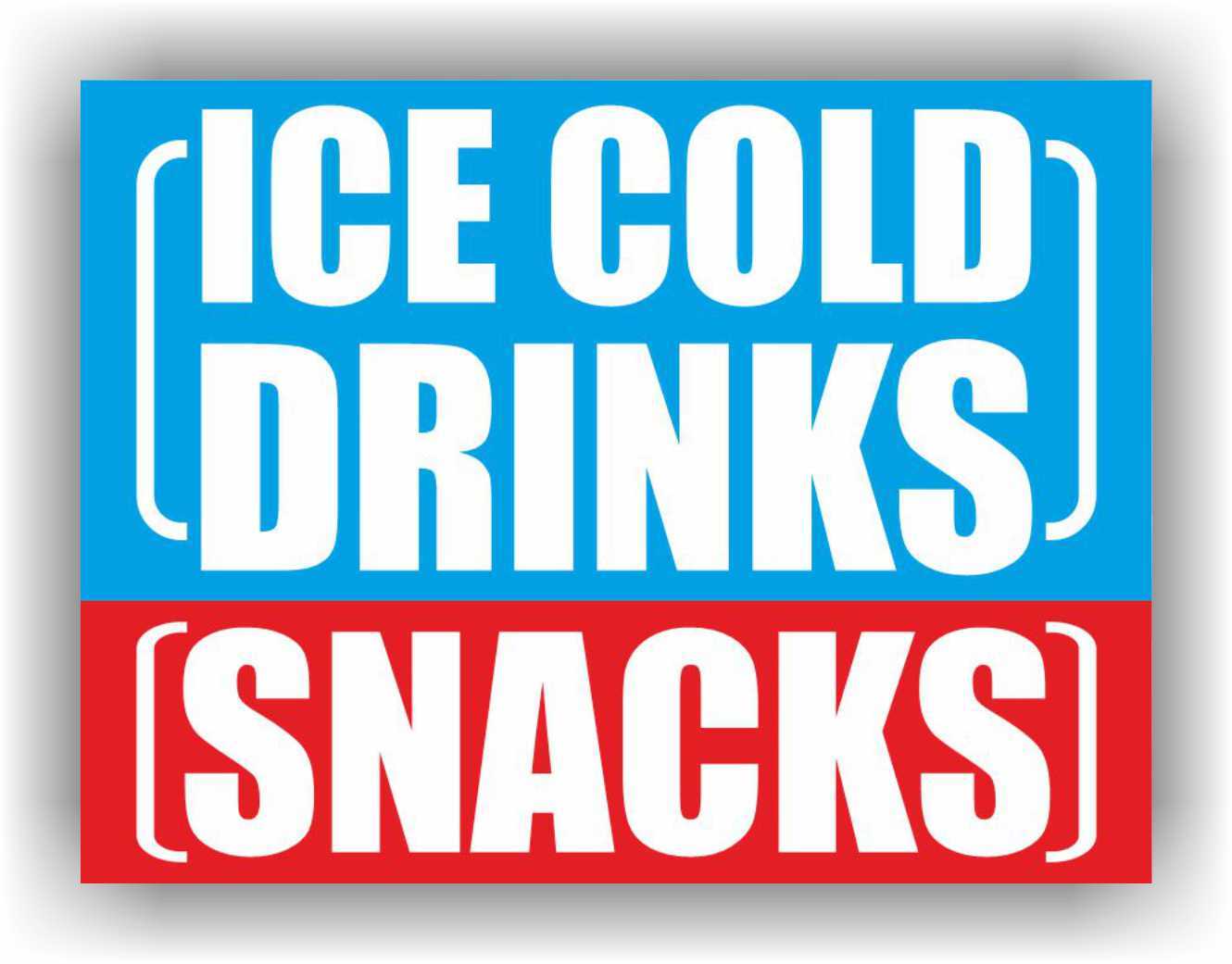 ICE COLD DRINKS SNACKS Yard Sign Corrugate Plastic with H-Stakes Food Ice Cream