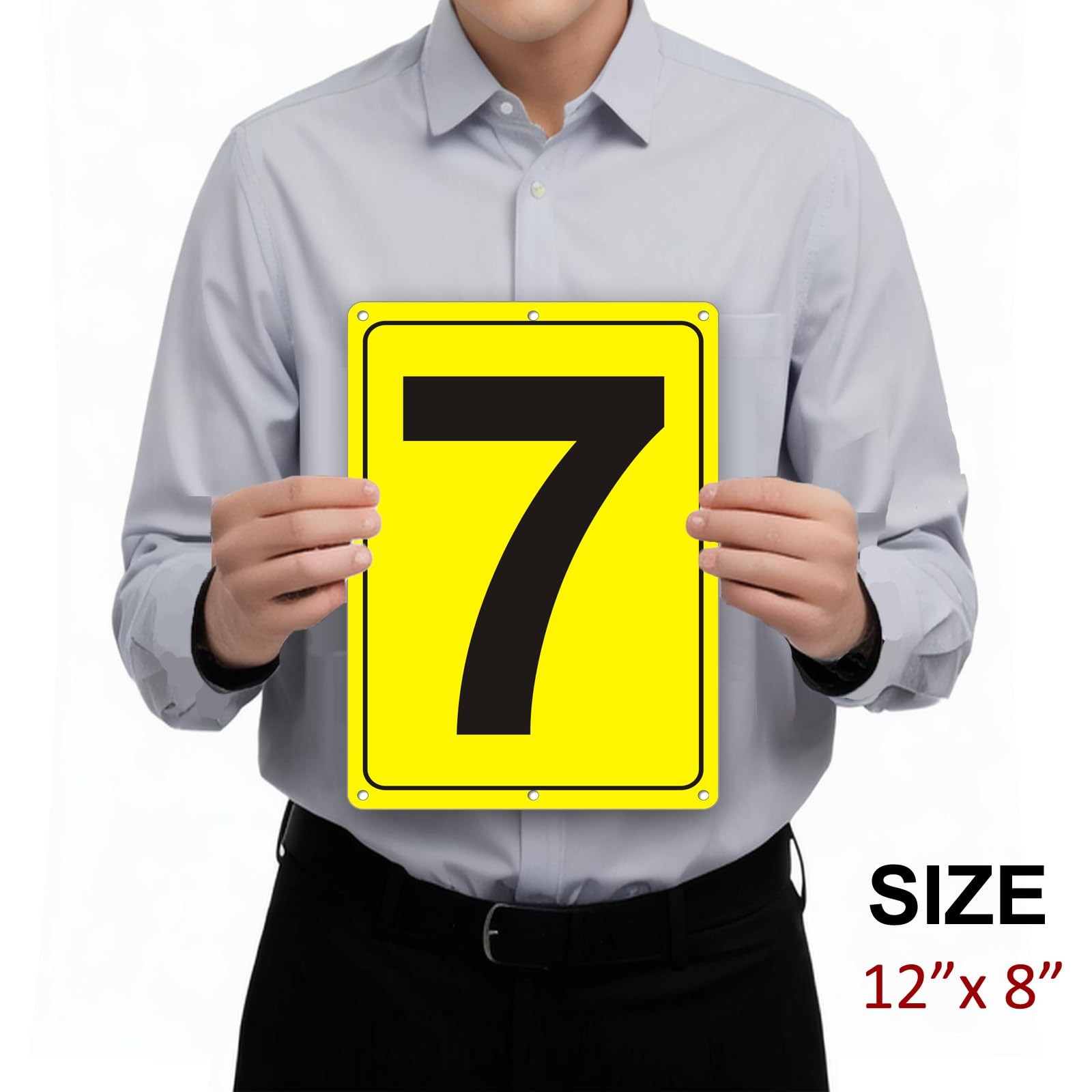 Number Sign 7 Tennis Court Parking Lots 12×8 Inch Weatherproof Metal