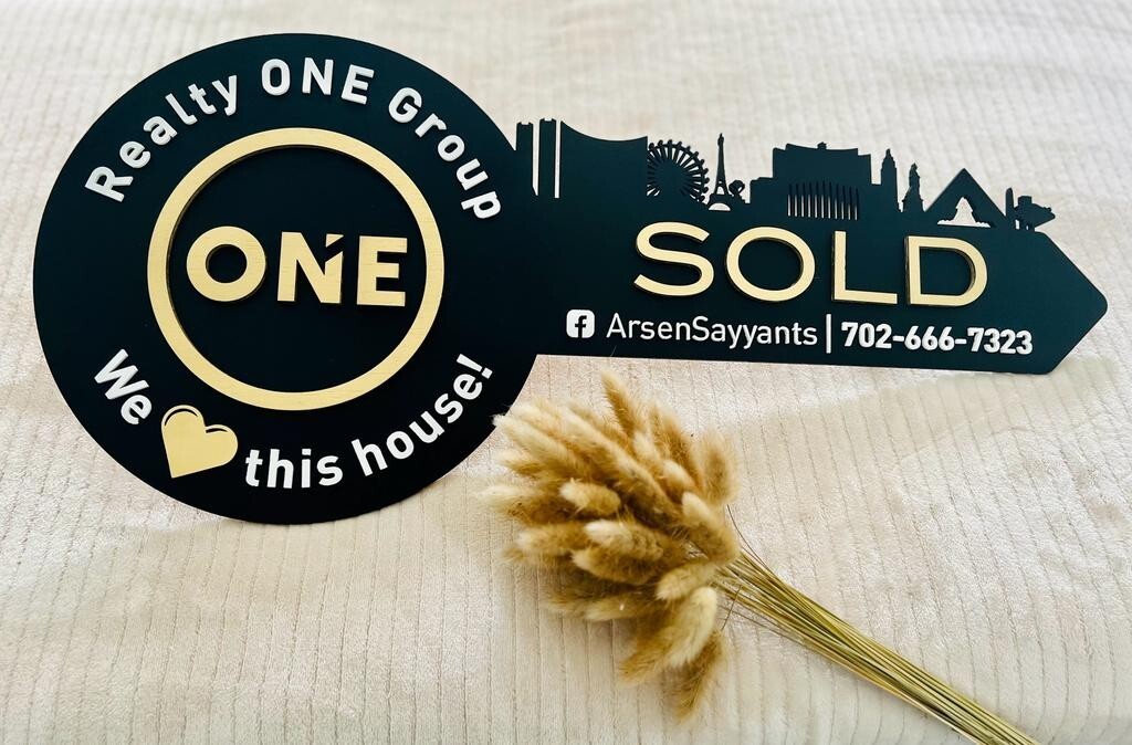 Round Sold Key Sign Realtor Closing Custom Sold Real Estate Agent Gift