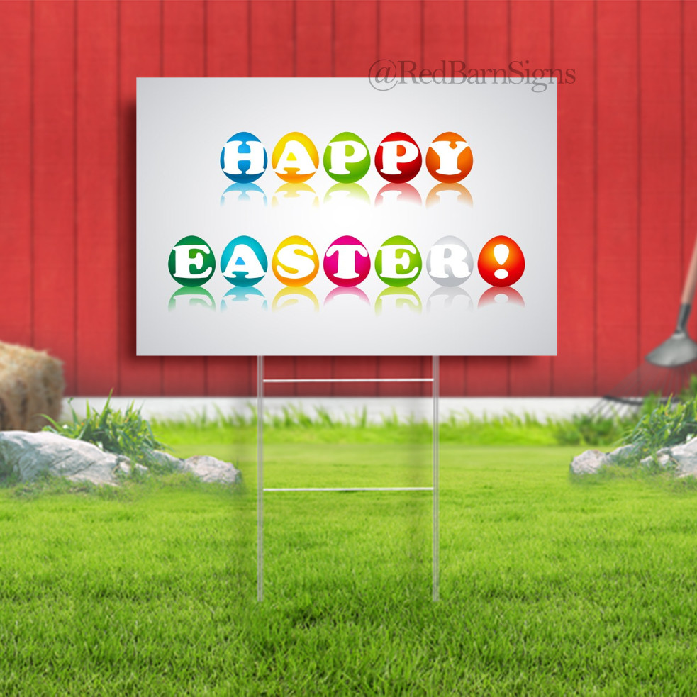 He Is Risen Easter Sunday Indoor Holy Week Palm Sunday Yard sign with H-Stakes