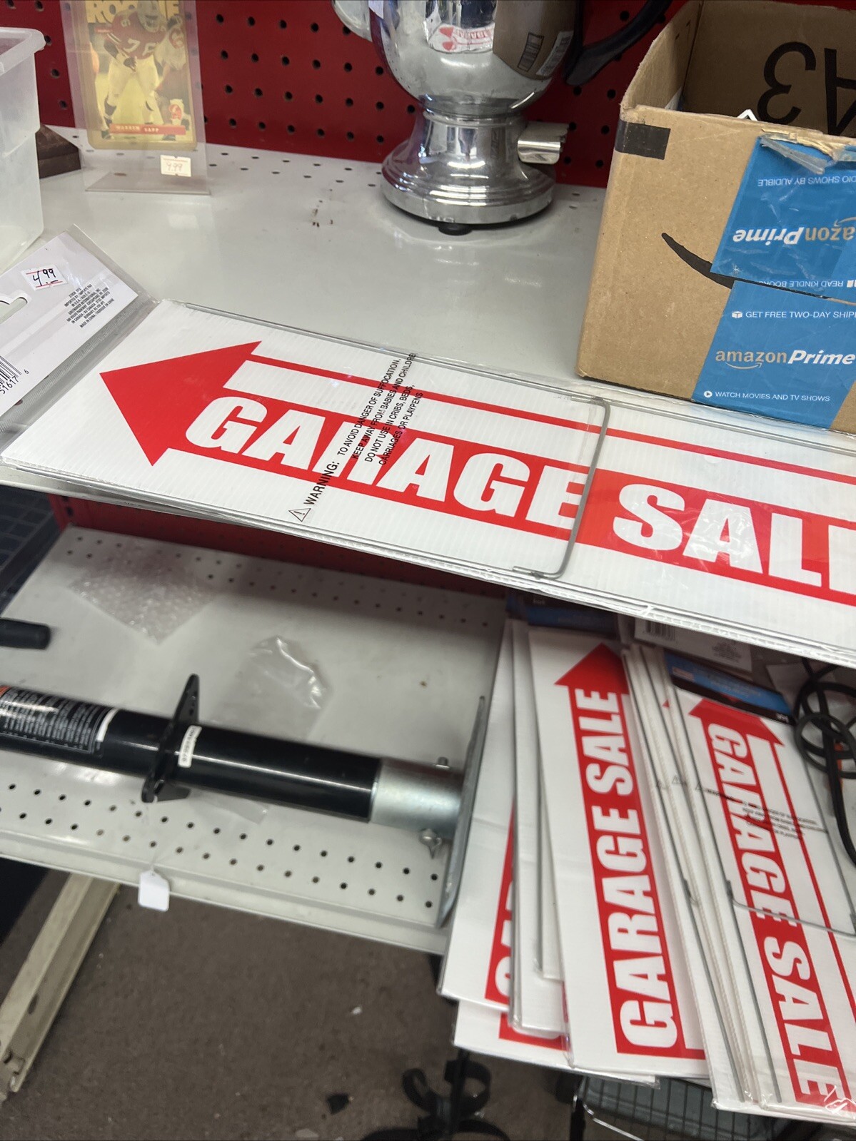 Lot Of 13*Garage Sale Sign Double-Sided Red White Arrow w/Metal Stand 16 x 6 NEW