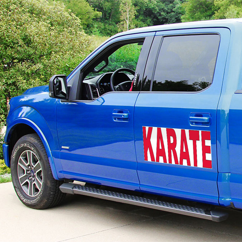 Car Magnet Set of 2 Karate Red Car Advertising Industrial Sign