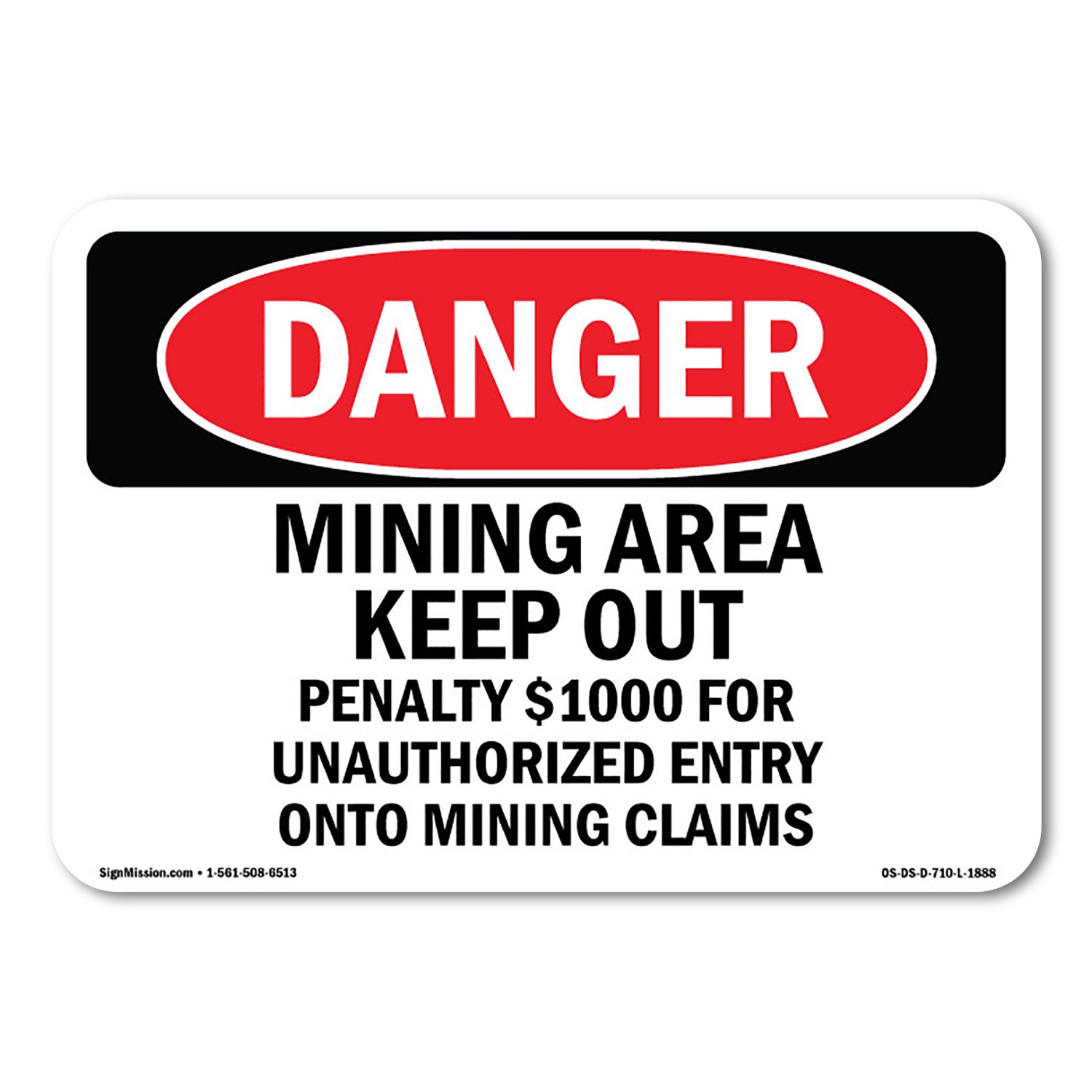 Mining Area Keep Out ANSI Danger Sign Metal Plastic Decal