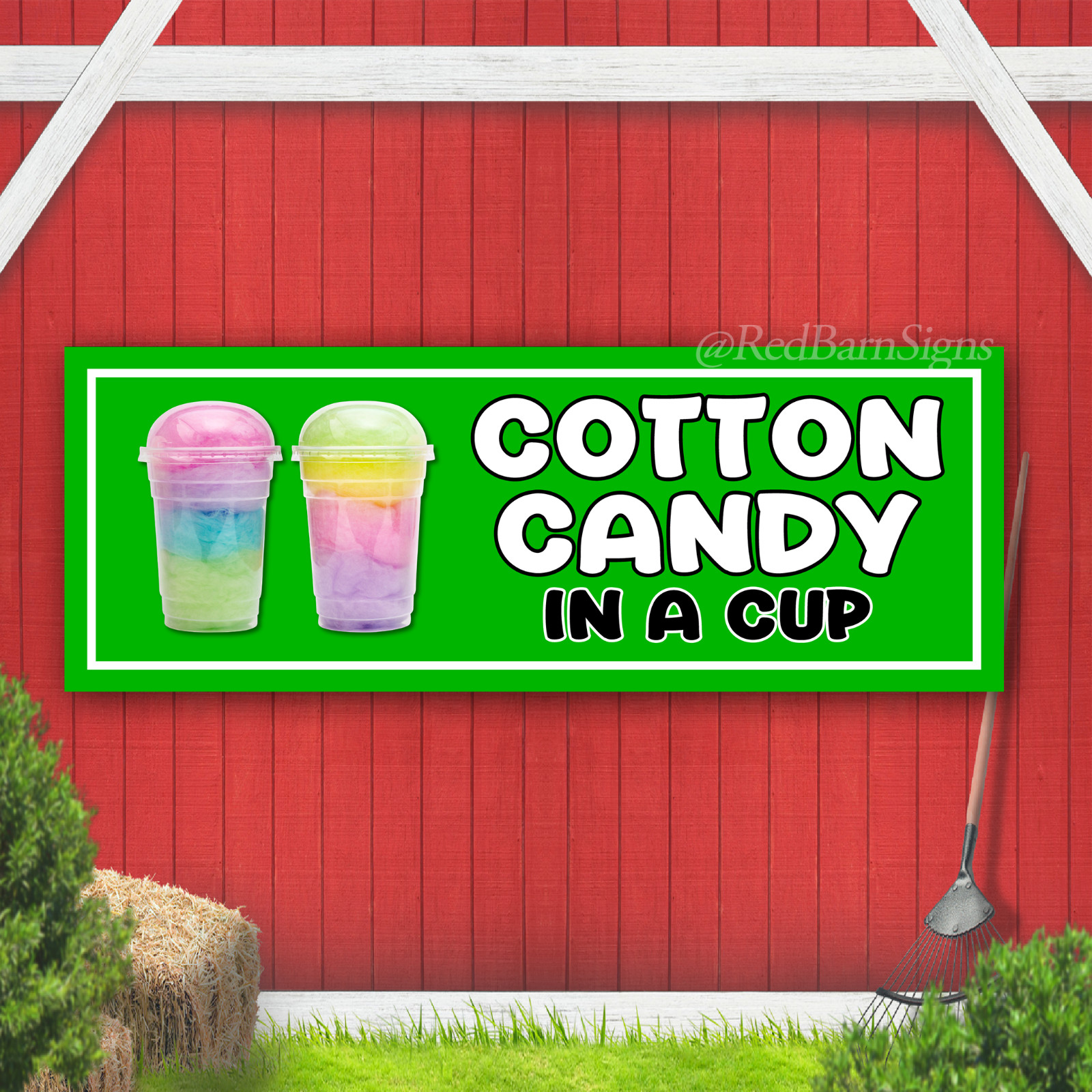 Cotton Candy In A Cup Indoor Outdoor Vinyl Banner Design