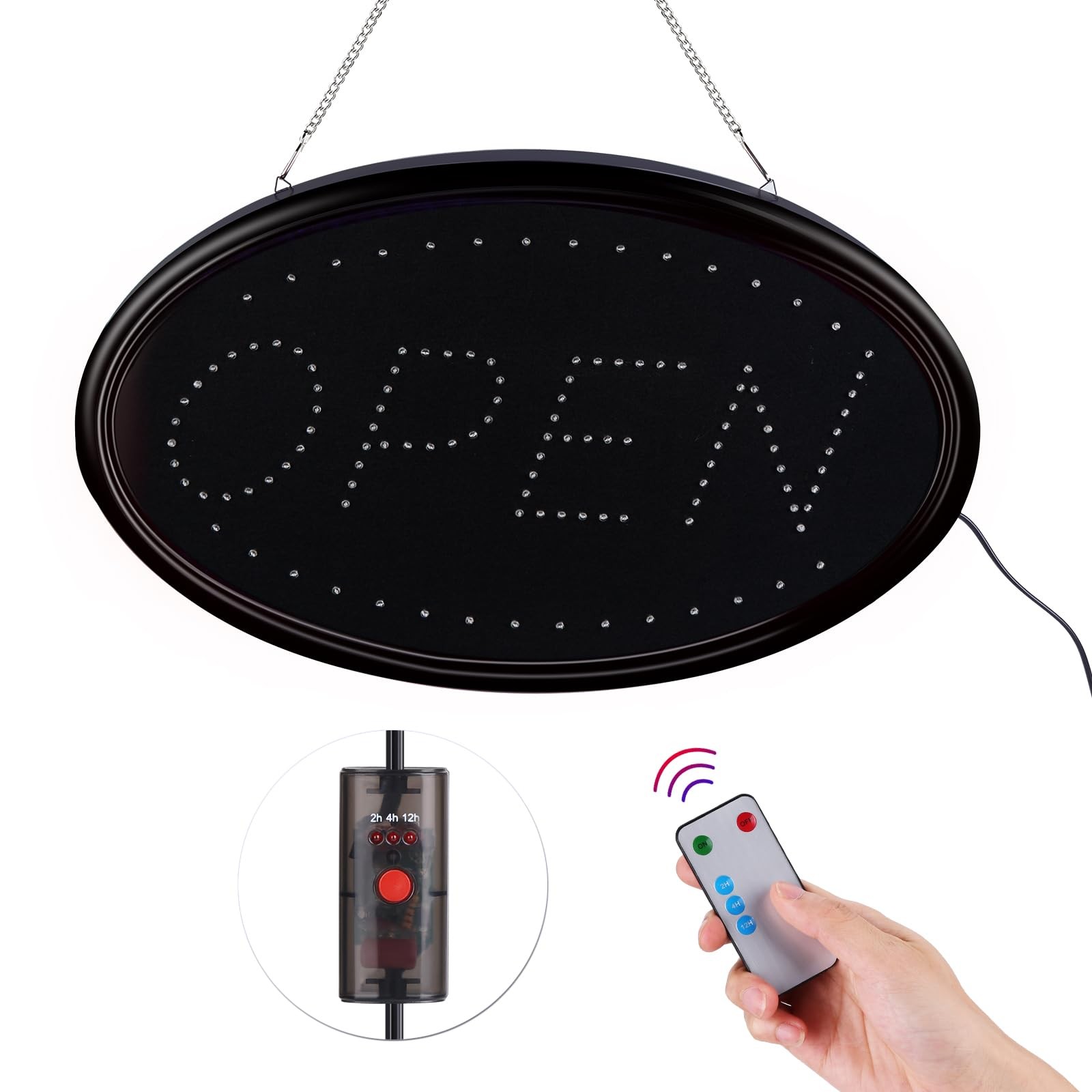 LED Open Sign 23×14 with Remote Timer & Flash/Steady Modes – Bright for Shop