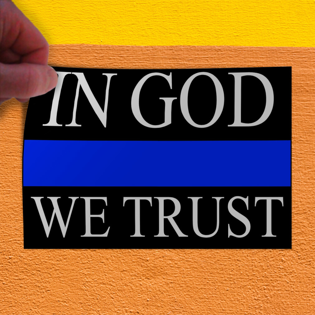 Decal Stickers In God We Trust Police Cop Vinyl Store Sign Label Religions
