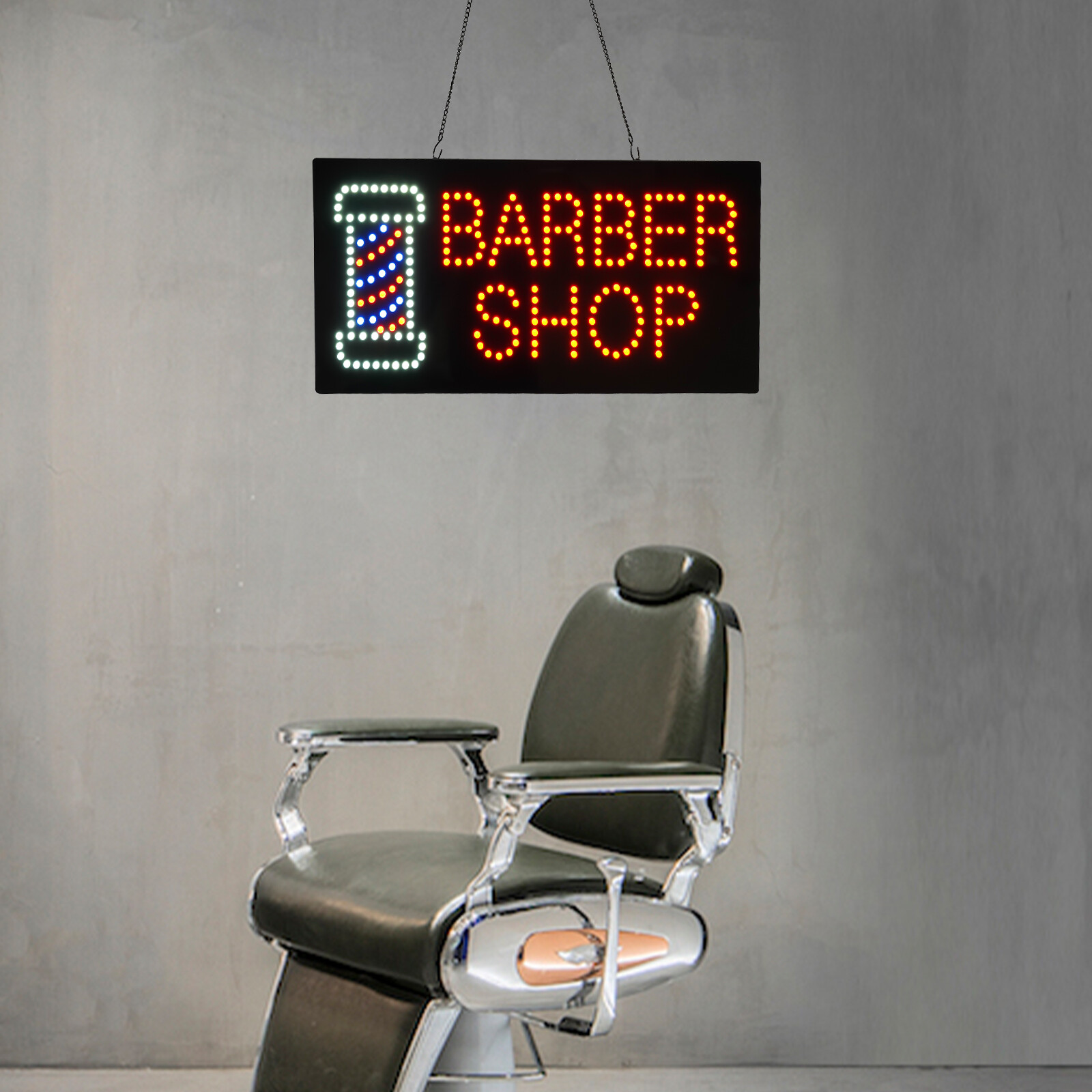 Barber Shop Sign LED Light Sign Business Sign Display 60*30cm/23.61″ x 11.81″