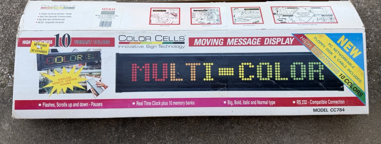 Color Cells CC784 LED Scrolling Electronic Sign Retail Message Display ( 1990)
