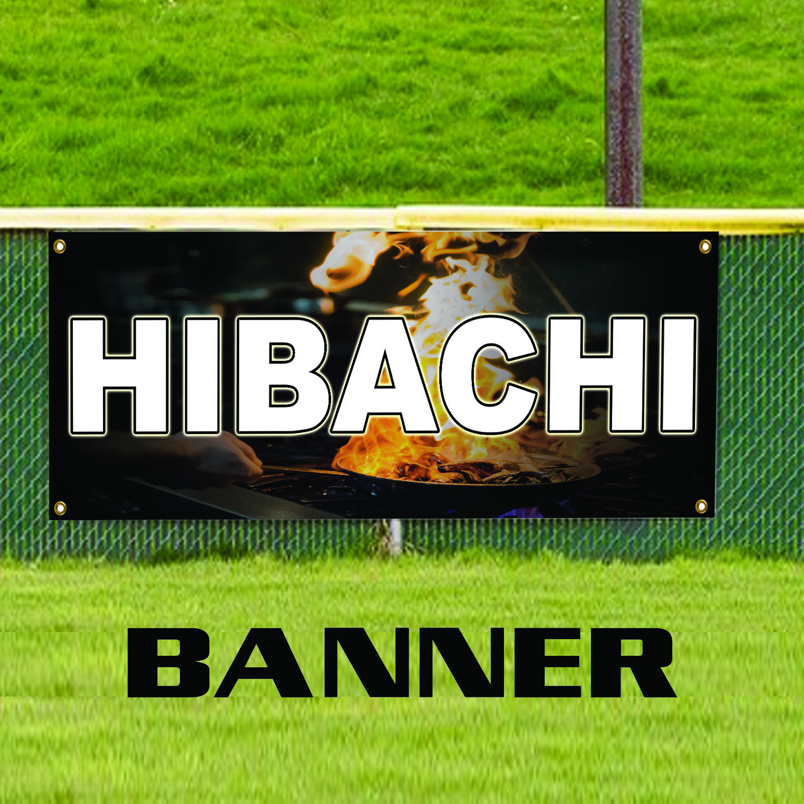 Hibachi Grill Vinyl Banner Food BBQ Konro Grill Hotels Advertising Banner Sign