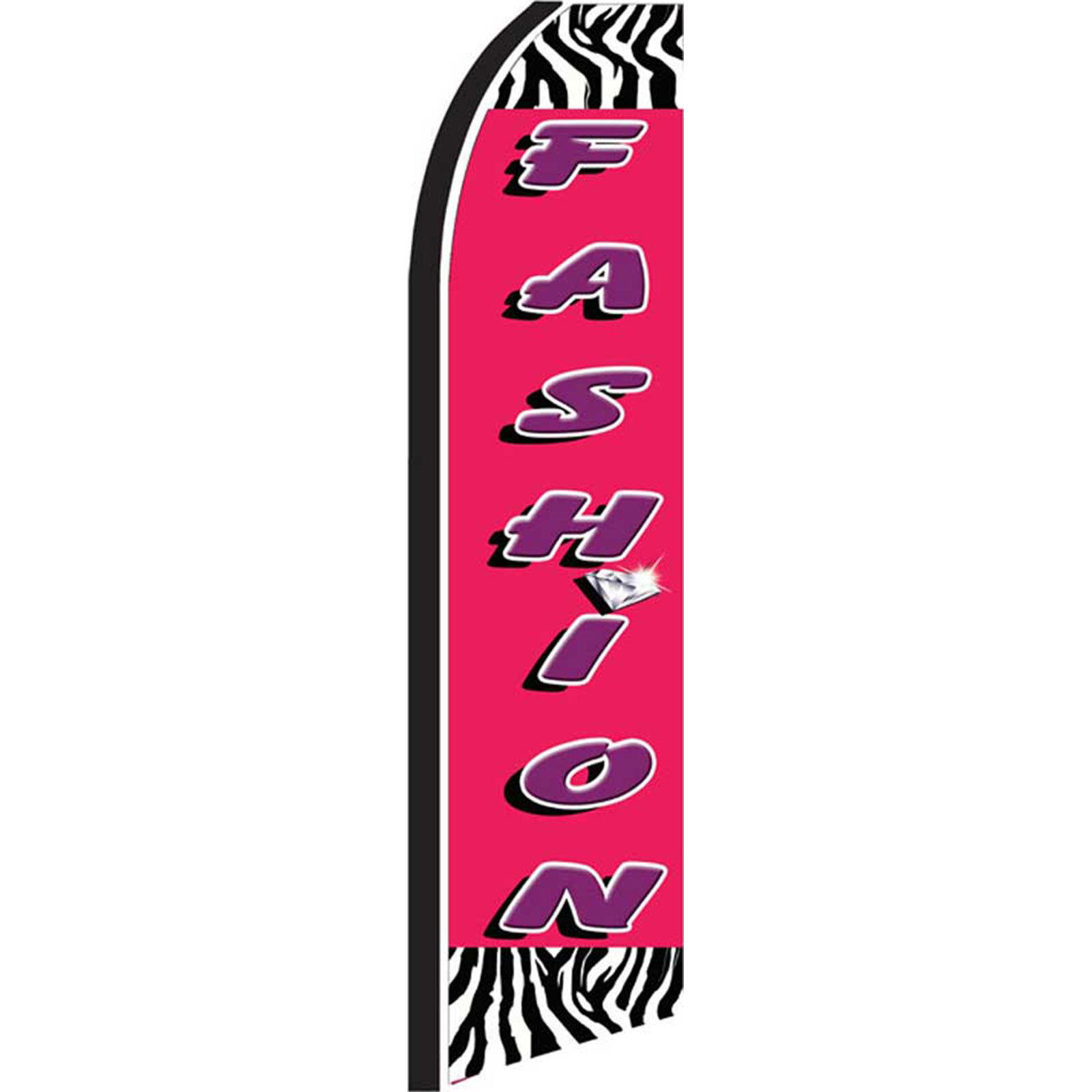 Fashion Zebra Print 2 1/2 ft X 11 1/2 ft Windless Flag