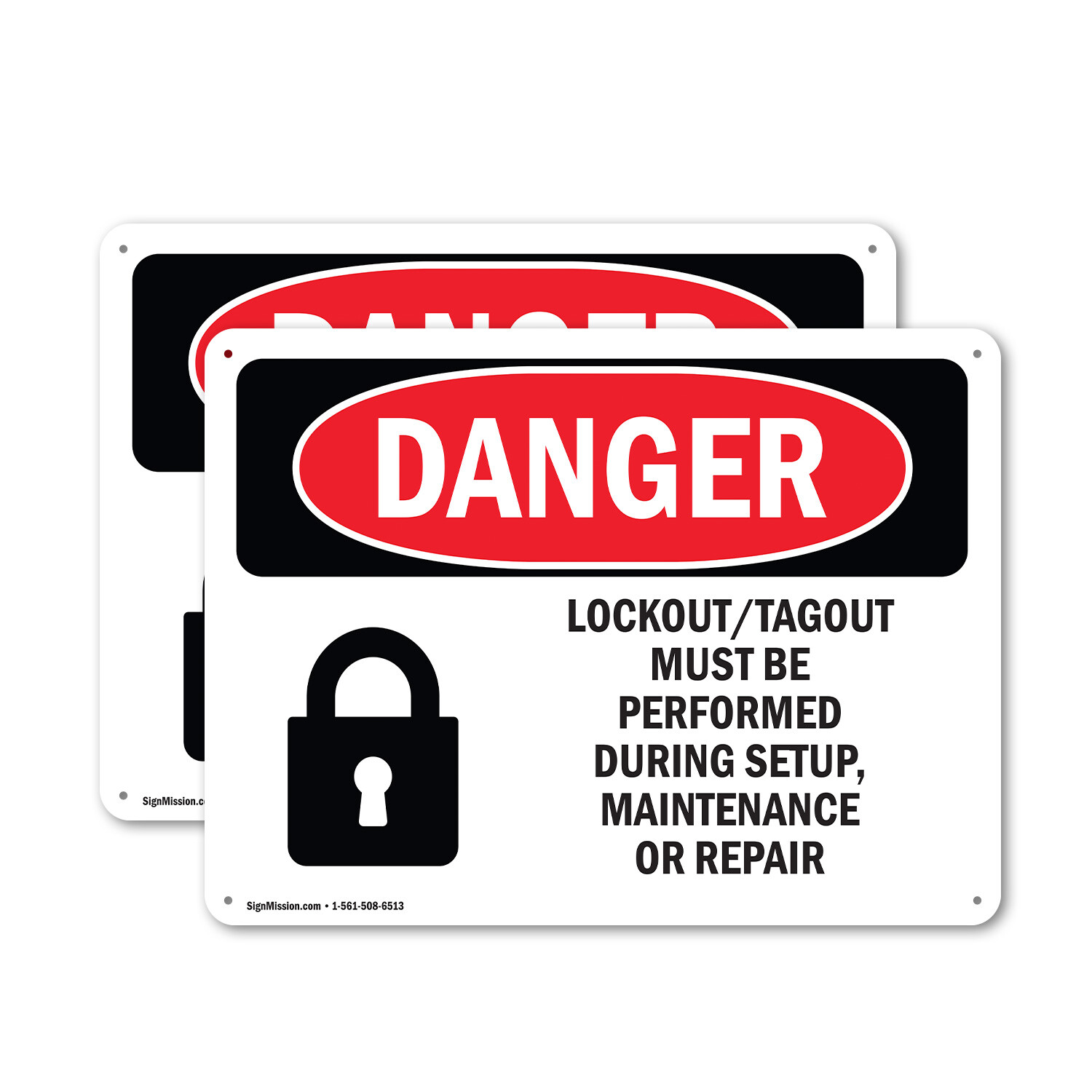 (2 Pack) Lockout Tagout Setup Maintenance Repair OSHA Danger Sign Decal Metal