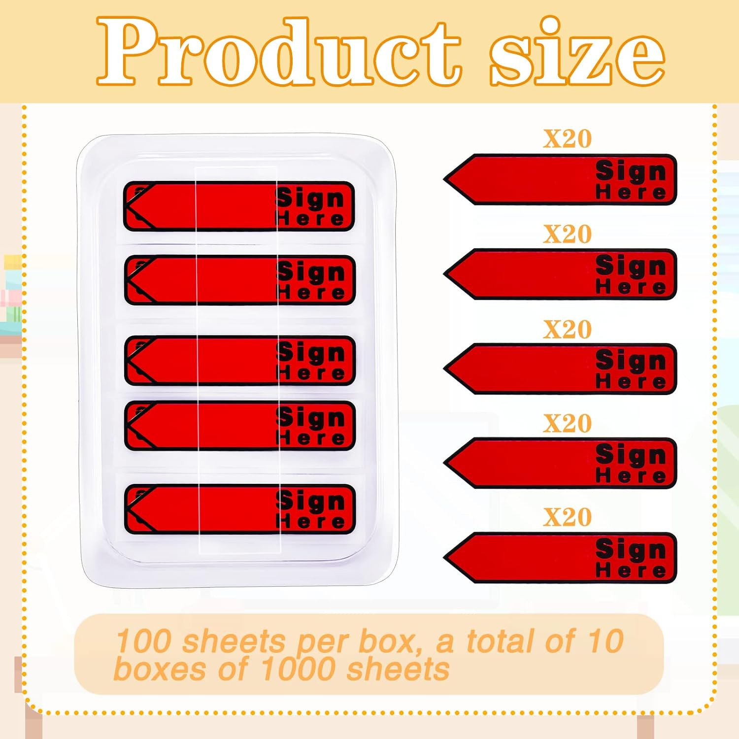 10 Pack 1000 Pieces Sign Here Date Tabs Sign Here Date Stickers Flags Please Mes