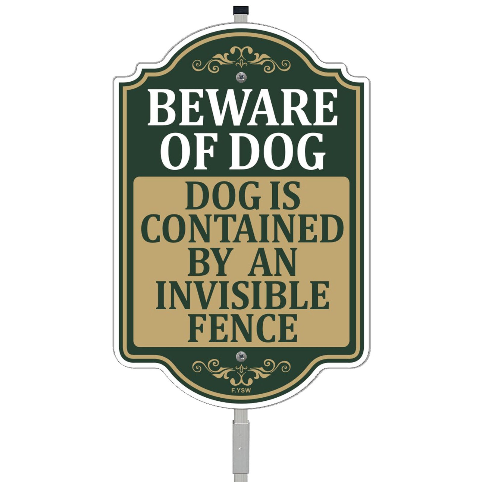 Beware of Dog Contained by an Invisible Fence Sign for Yard Lawn Home 12″ x 8…