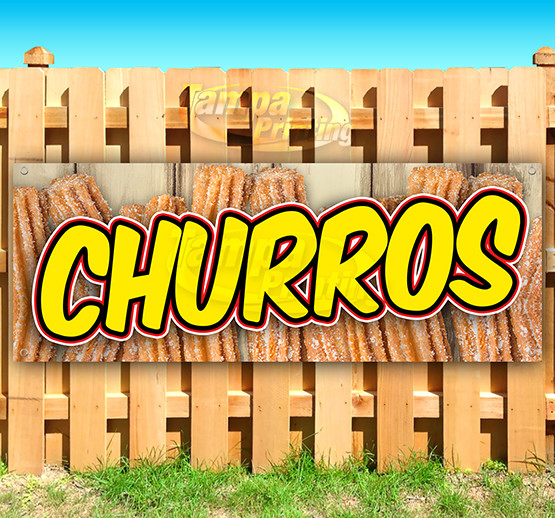 CHURROS Advertising Vinyl Banner Flag Sign Many Sizes USA FAIR CARNIVAL FOOD