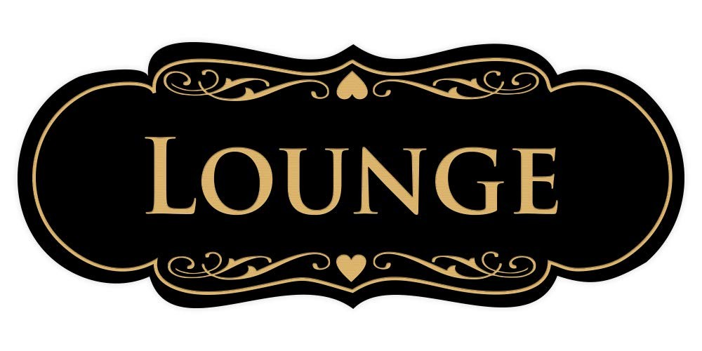 Designer Lounge Sign Black Gold Large Professional Room Door Decoration