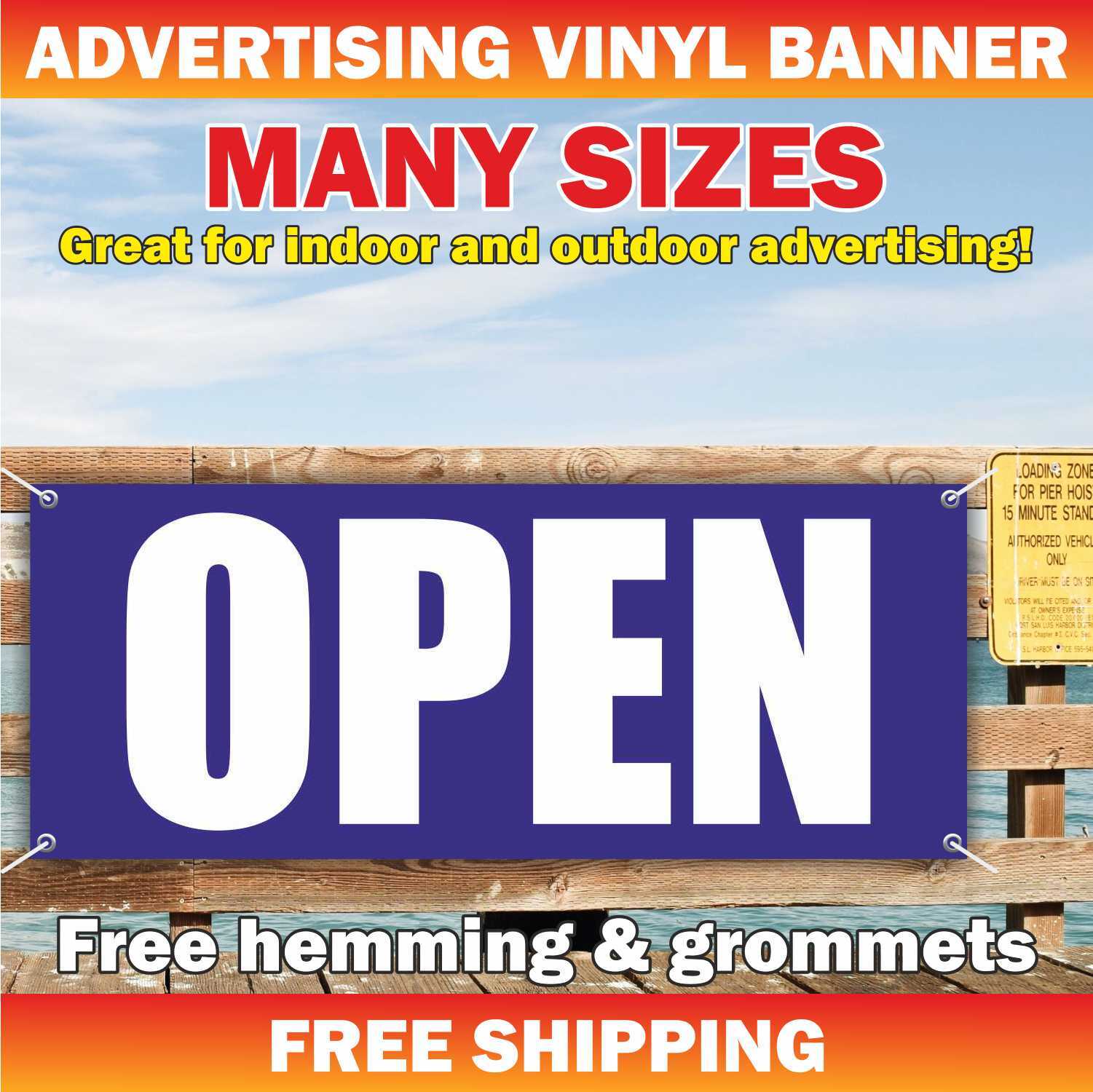 NOW OPEN Advertising Banner Vinyl Mesh Sign Alternative Store Grand Opening