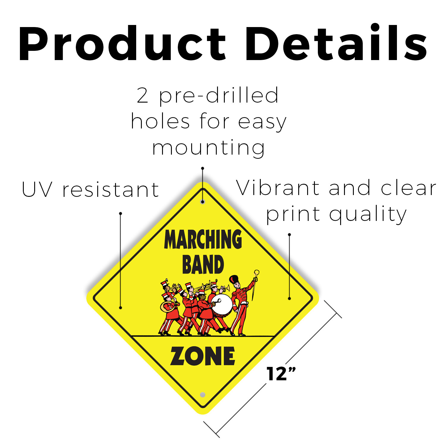 Marching Band Plastic Street Sign Crossing Xing Gift Novelty Funny