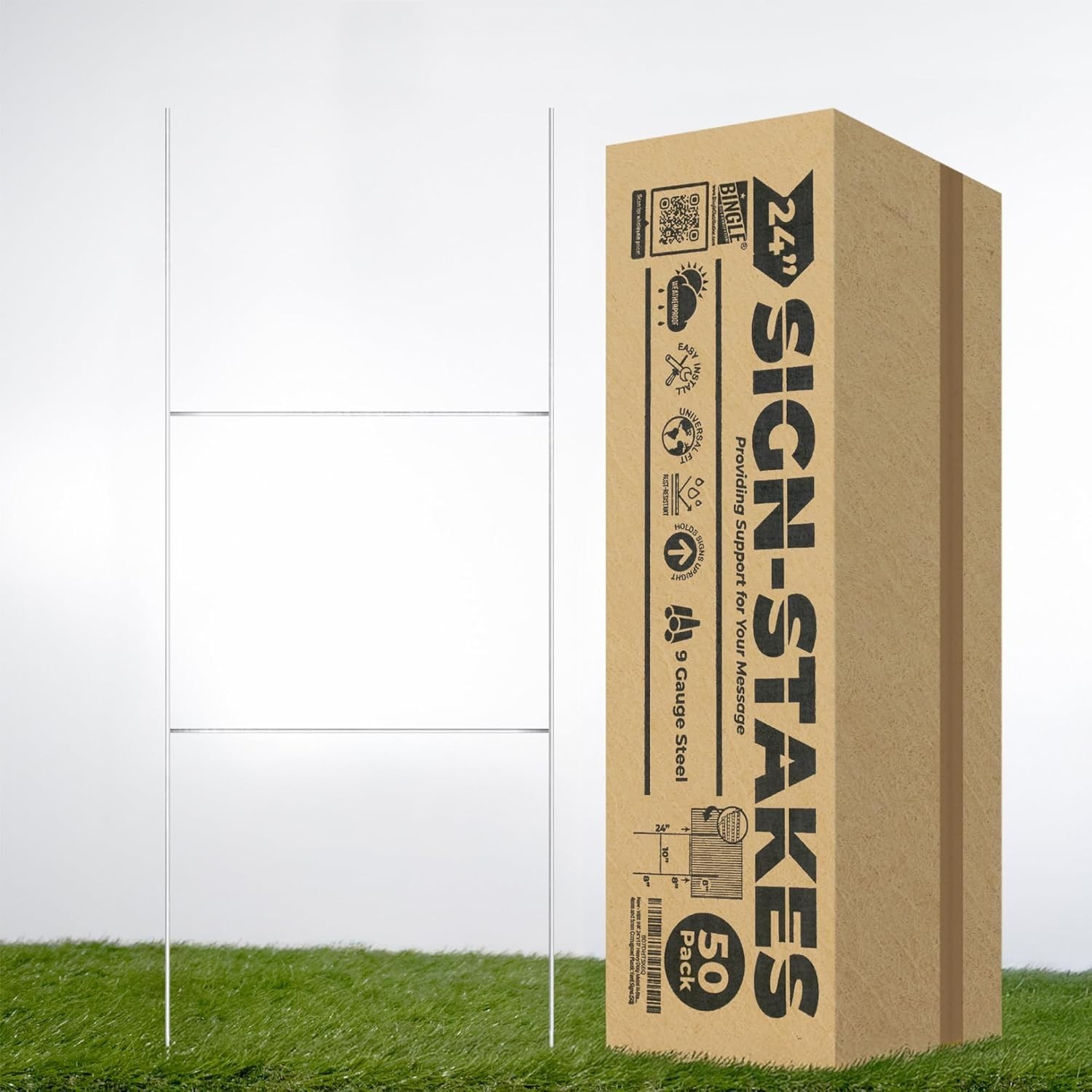 24″x10″ Heavy Duty Metal H-Stakes Frame Wire Stakes – Yard Sign Stake – Lawn …