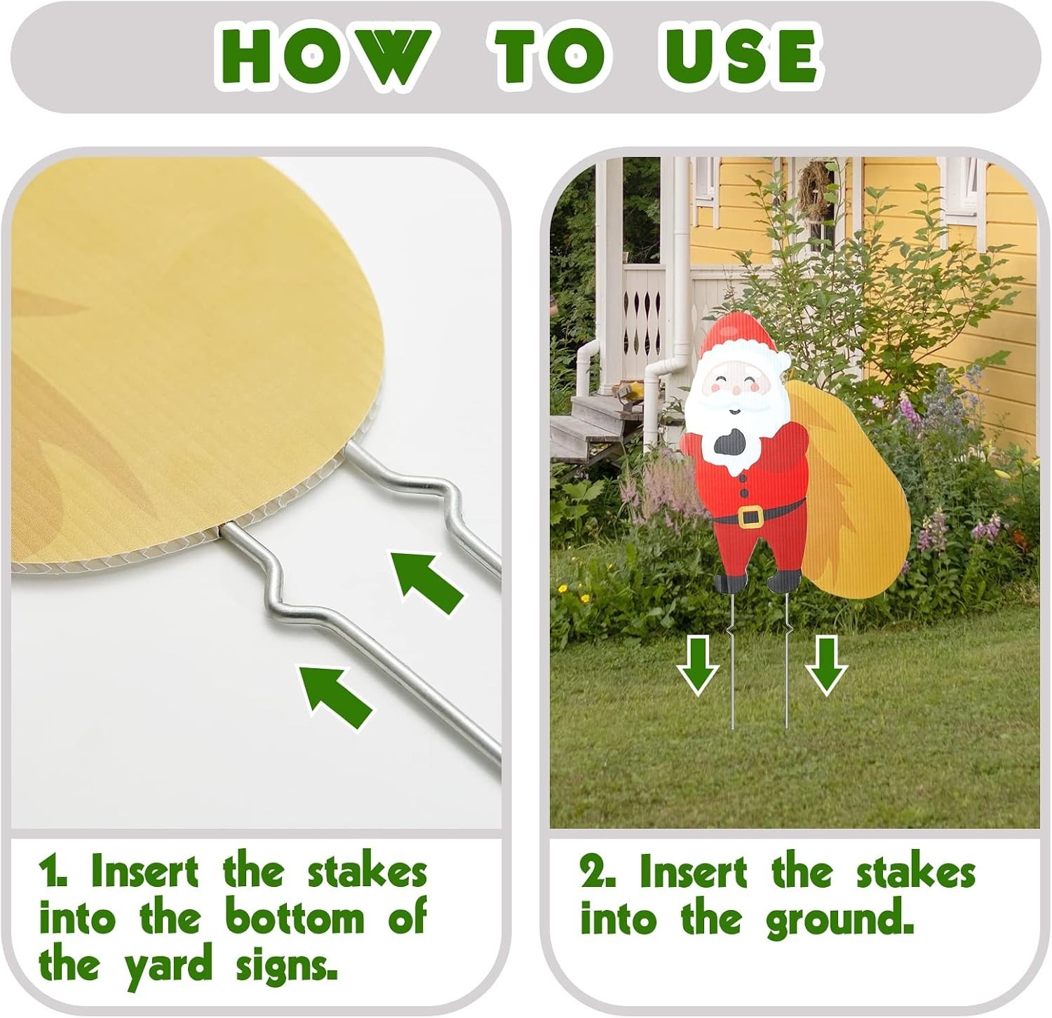 Durable 14-Inch Metal Yard Sign Stakes – 24 Pack for Seasonal Decorations