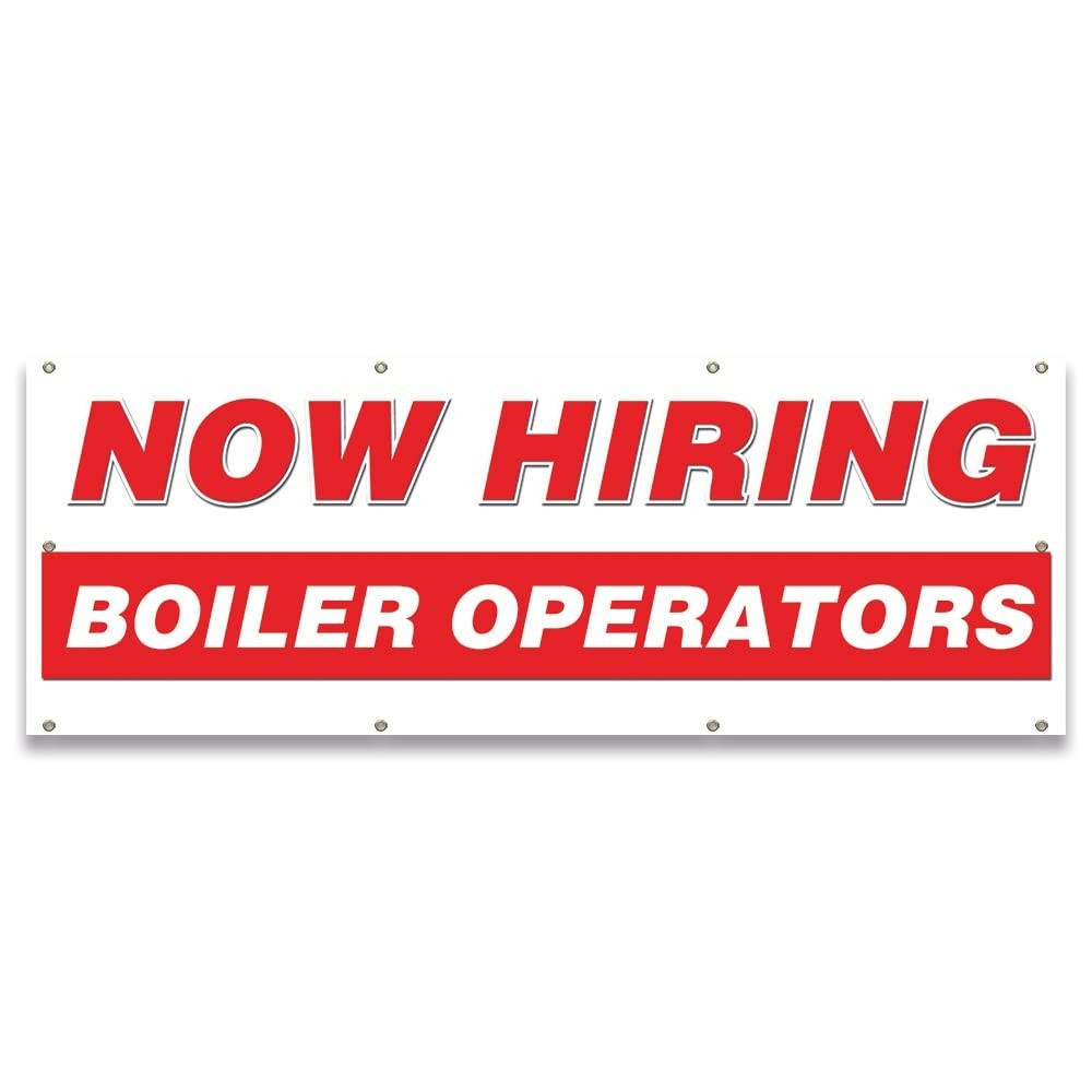 MIGHTY SKINS B-96-30204 Now Hiring Boiler Operators Banner 36″ X 96″