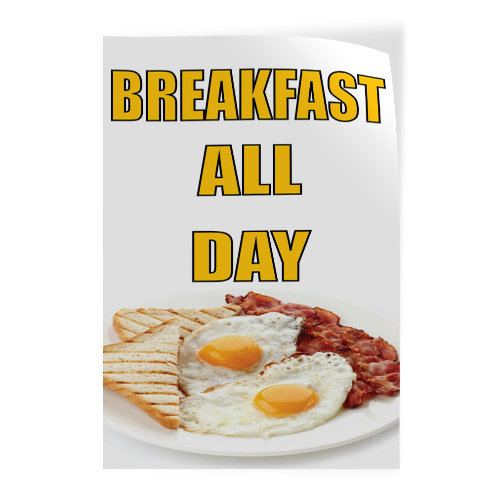 Door Decals Vertical Vinyl Stickers Multiple Sizes Breakfast All Day Vinyl