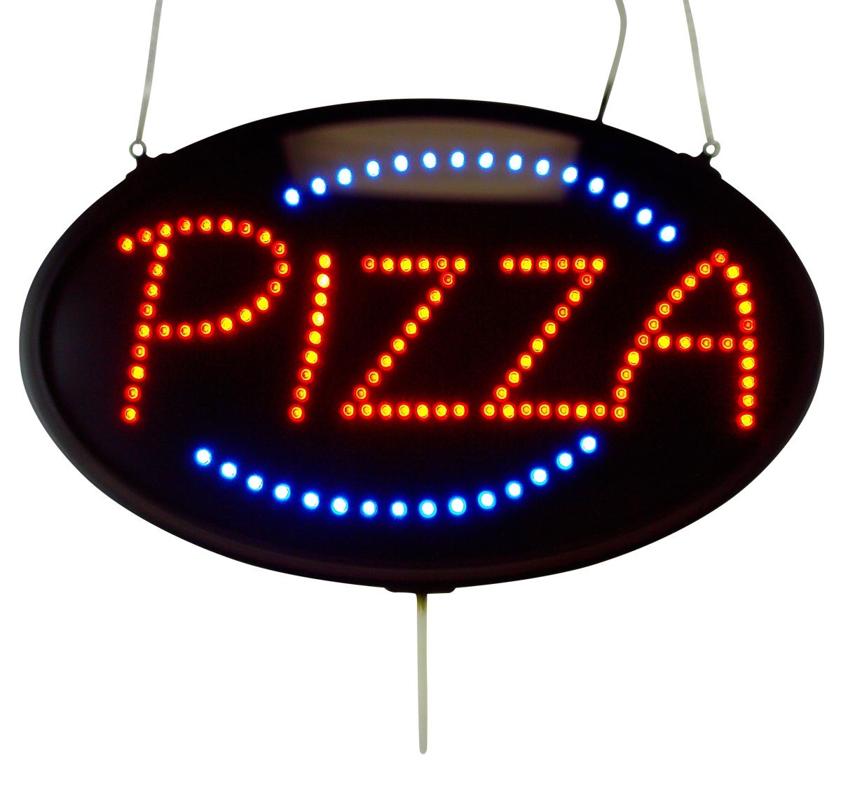 LED Sign Ultra Bright PIZZA Large Oval Display 23″ x 14″ Indoor Use
