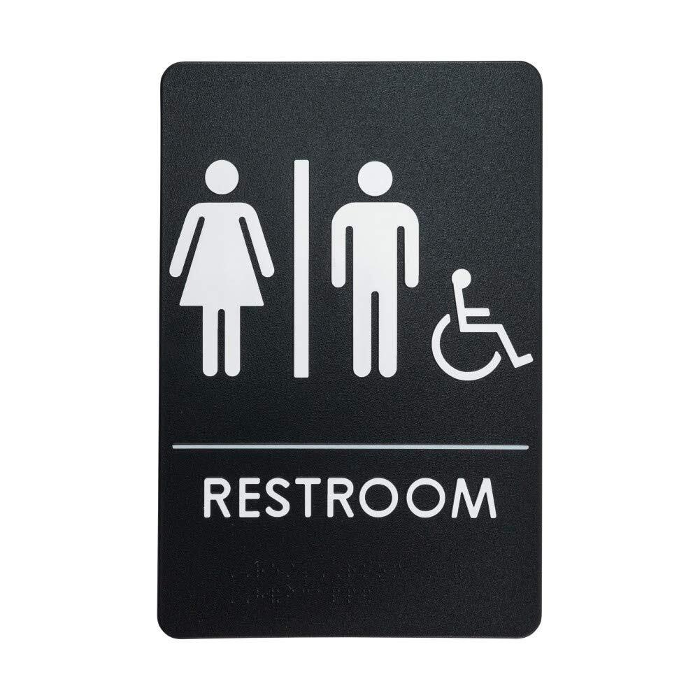 6x9Inch All Gender Bathroom Sign Unisex Restroom Sign for Business Office Public