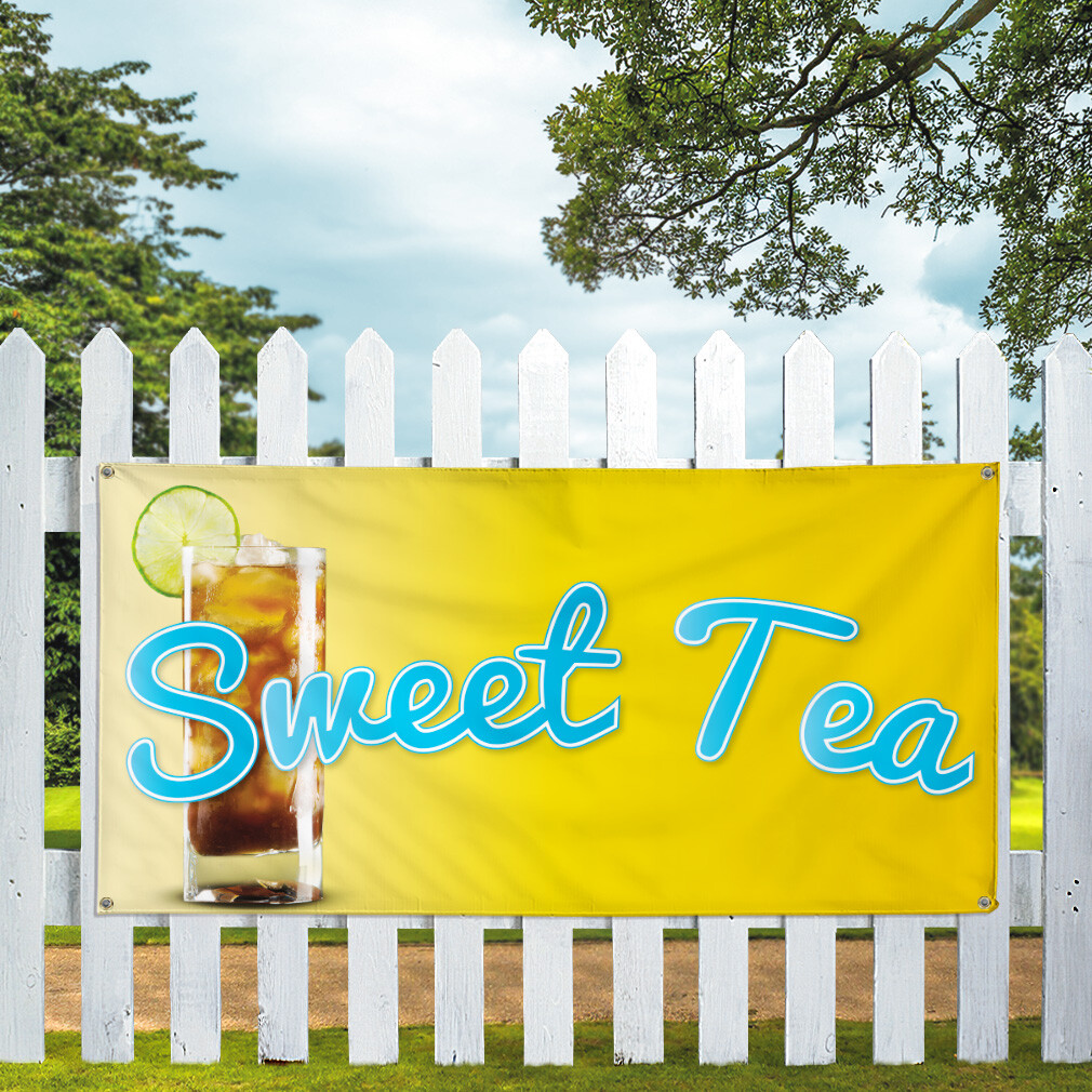 Vinyl Banner Multiple Sizes Sweet Tea Outdoor Advertising Printing F Tea Outdoor