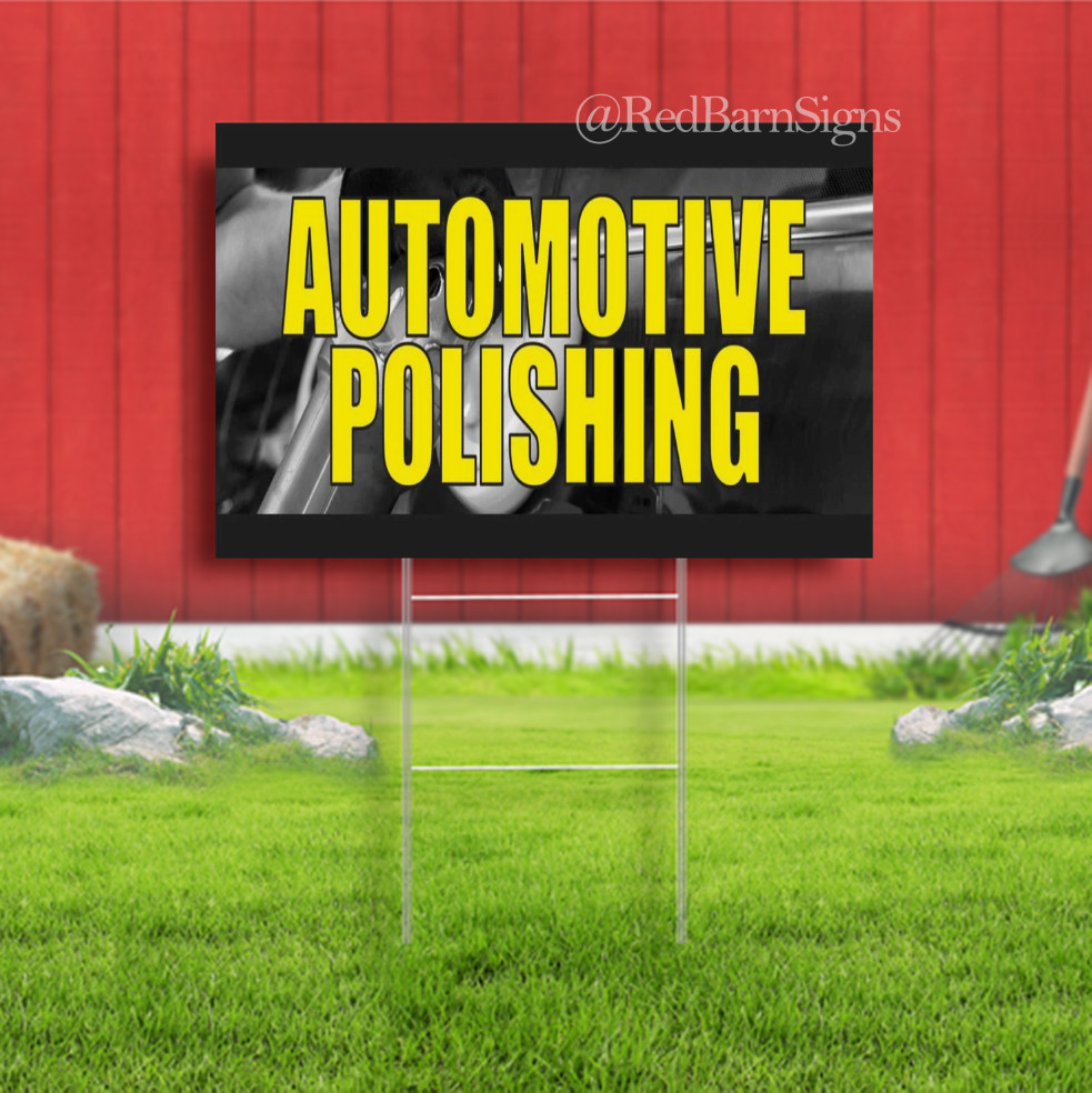 AUTOMOTIVE POLISHING Auto Detailing Car Wash Indoor Outdoor Yard Sign with metal