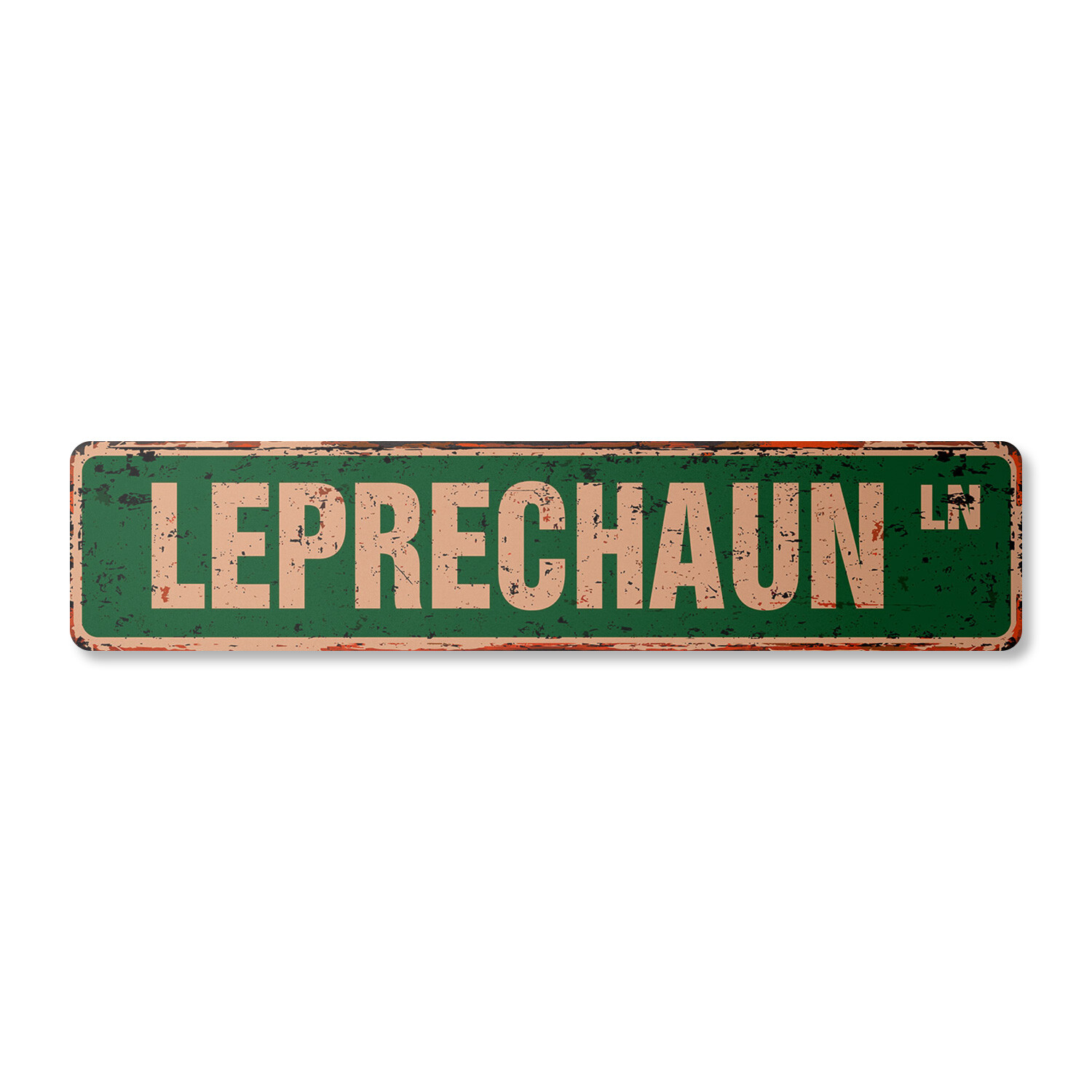 LEPRECHAUN Vintage Street Sign Metal Plastic lucky gold pot green st.patty
