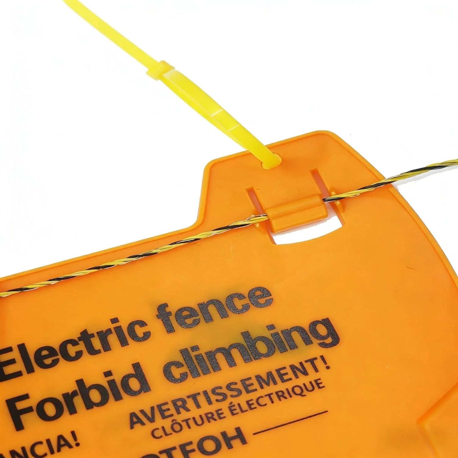 High Voltage Warning Sign, 5-Pack – Double-Sided Electric Fence Signs with Zip T