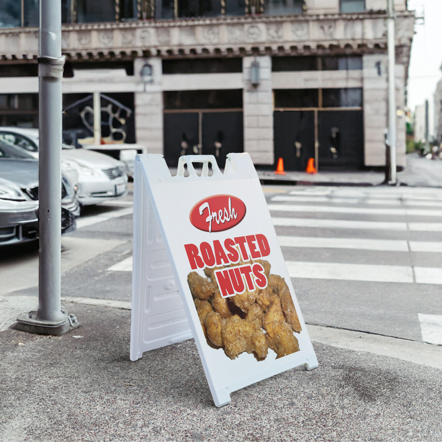A-frame Sidewalk Roasted Nuts 24″ x 36″ Double Sided A-Frame Sidewalk Sign