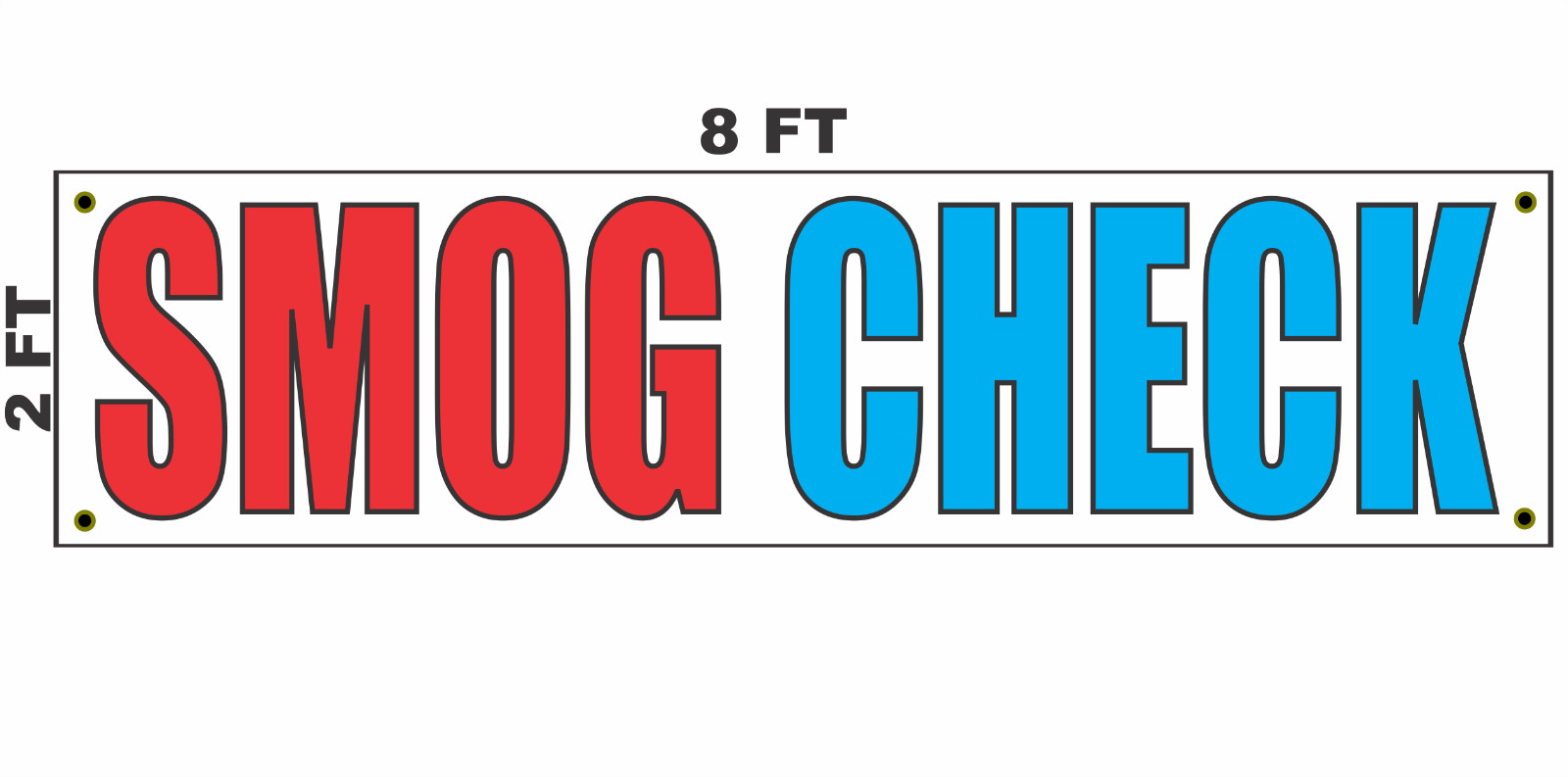 2×8 SMOG CHECK Banner Sign for Business Shop Building Store Front