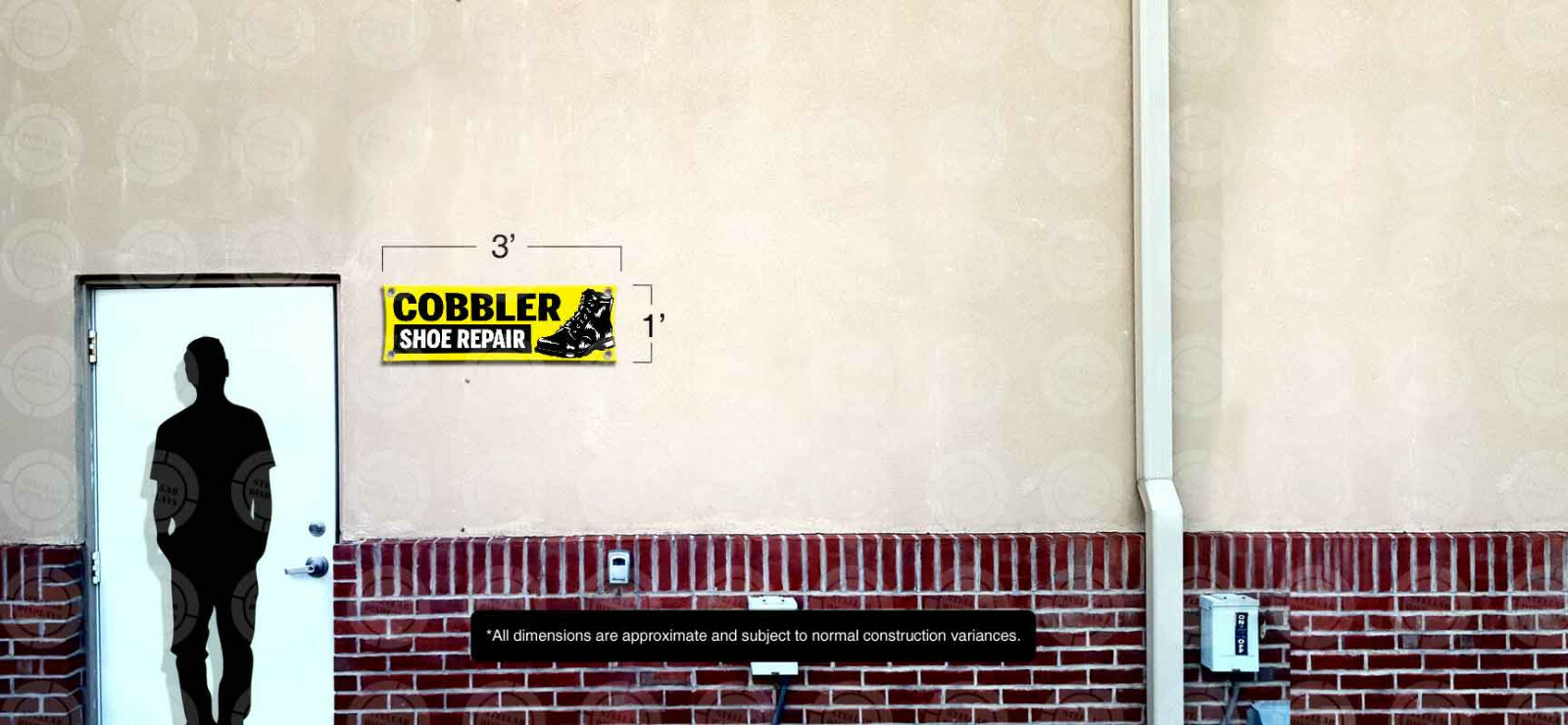 COBBLER SHOE REPAIR Banner Open Leather Boot Shine Sole Fix Sign Service Display
